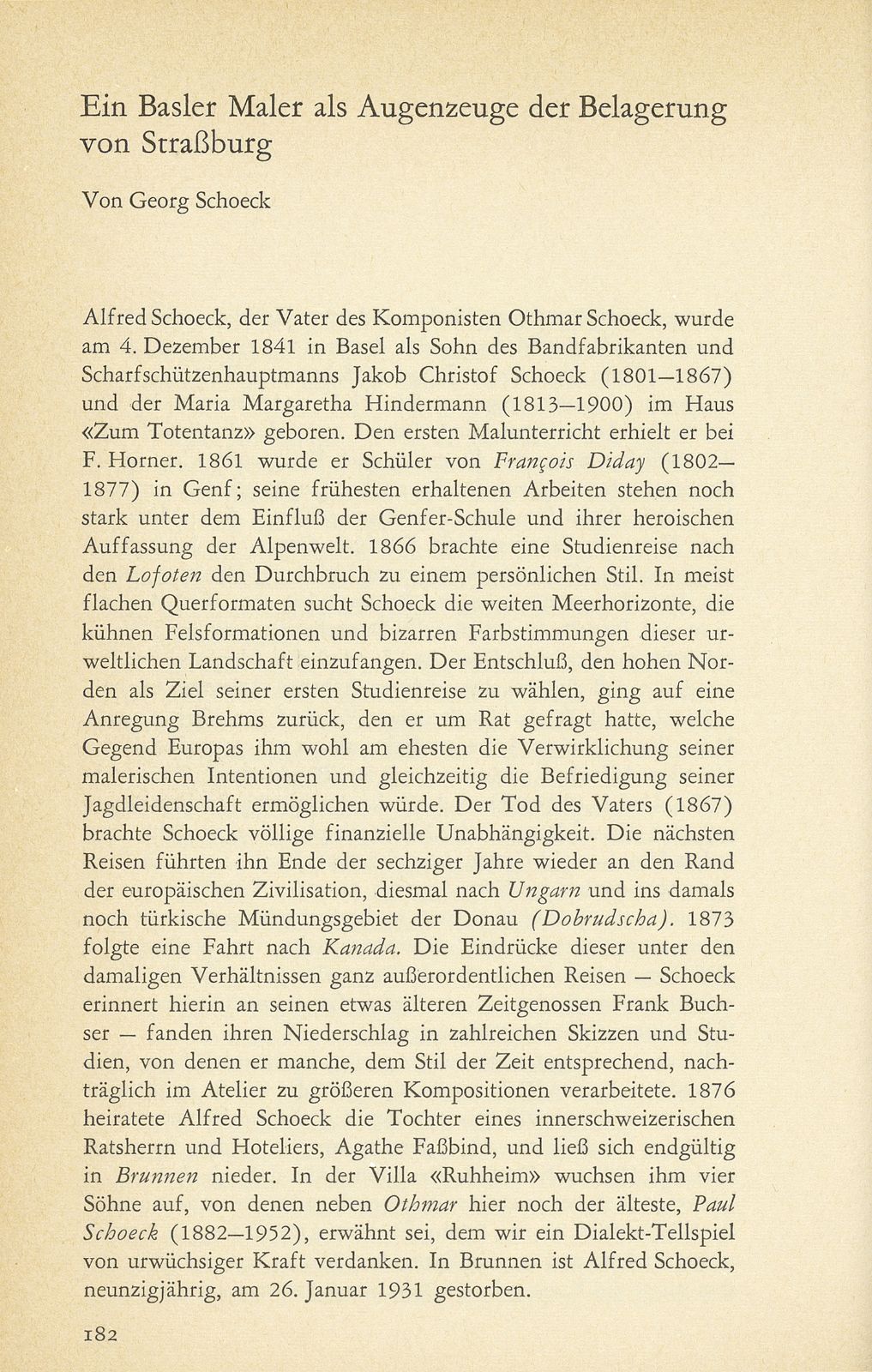 Ein Basler Maler als Augenzeuge der Belagerung von Strassburg – Seite 1