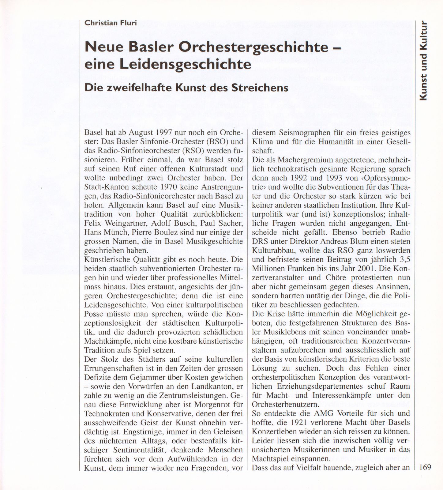 Neue Basler Orchestergeschichte – ein Leidensweg – Seite 1