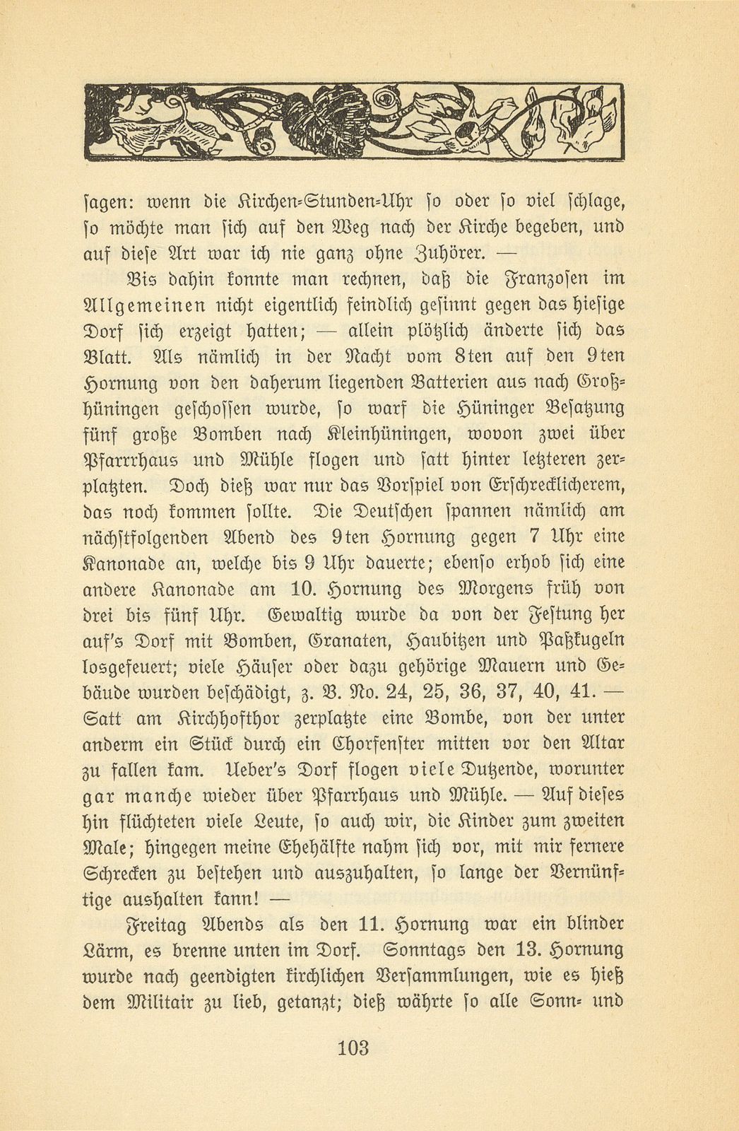 Kleinhüningen im Kriegswinter 1813/1814. [J. von Speyr] – Seite 10