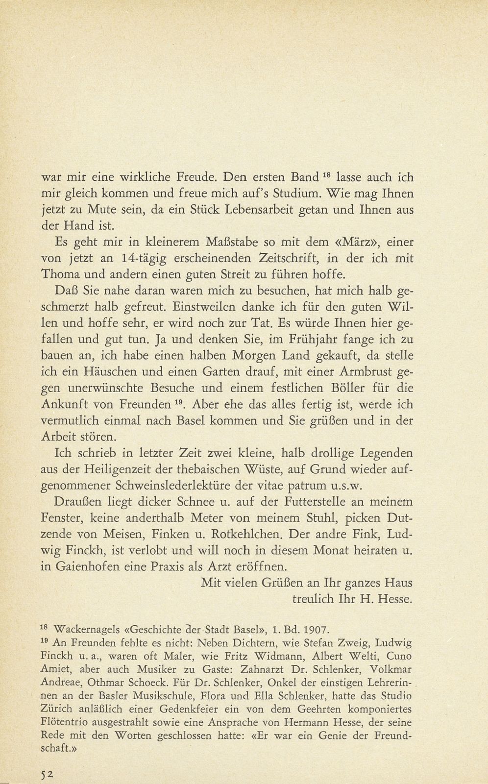 Ausgewählte Briefe an Staatsarchivar Dr. Rudolf Wackernagel oder dessen Gattin (1882-1926) – Seite 14