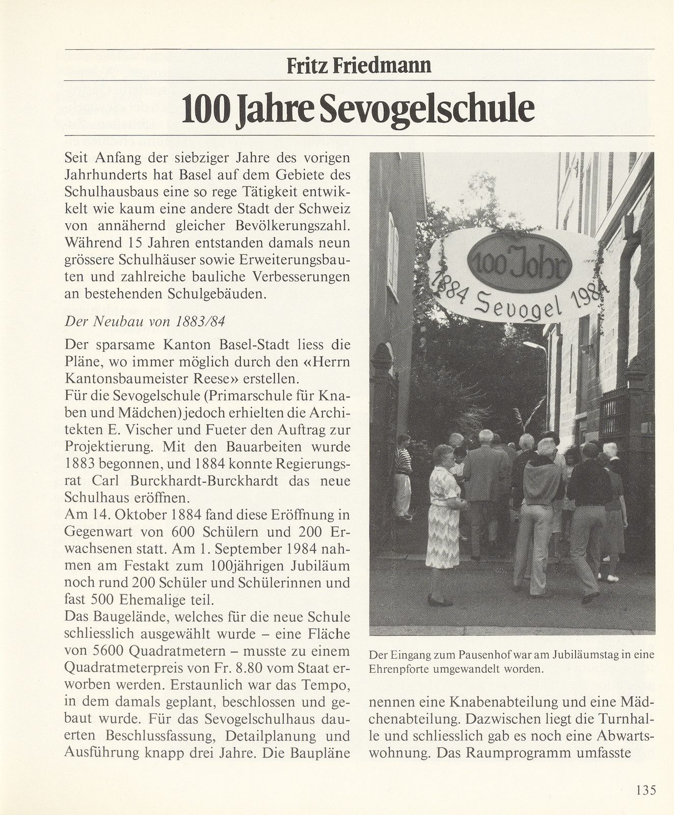 100 Jahre Sevogelschule – Seite 1