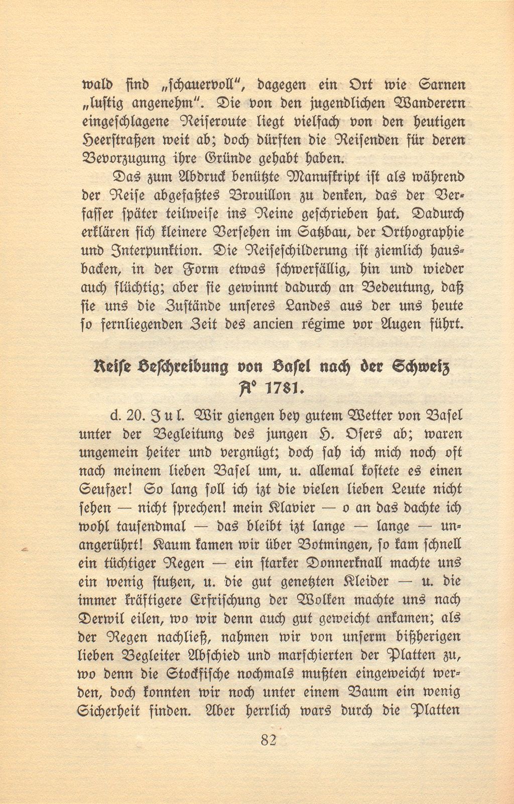 Kleine Reise nach den vaterländischen Eisbergen und durch einen Teil der Schweiz gethan im Julio 1791 [Aufzeichnungen von Daniel Kraus] – Seite 3