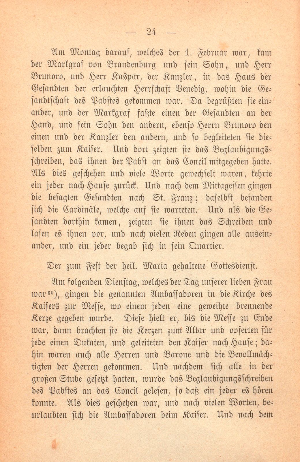 Andrea Gattaro von Padua, Tagebuch der Venetianischen Gesandten beim Concil zu Basel. (1433-1435.) – Seite 24