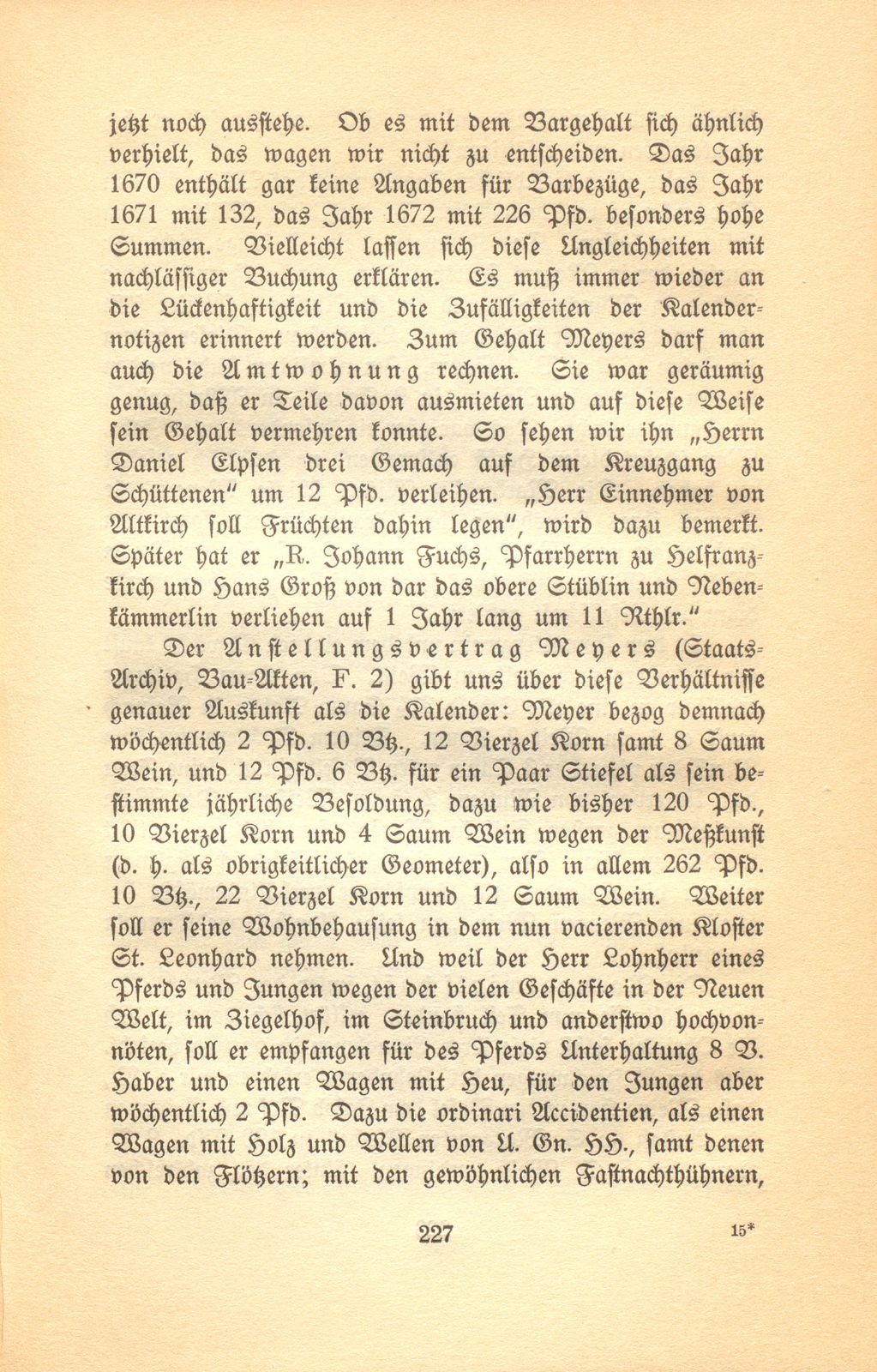 Aus den Aufzeichnungen des Lohnherrn Jakob Meyer 1670-1674 – Seite 15