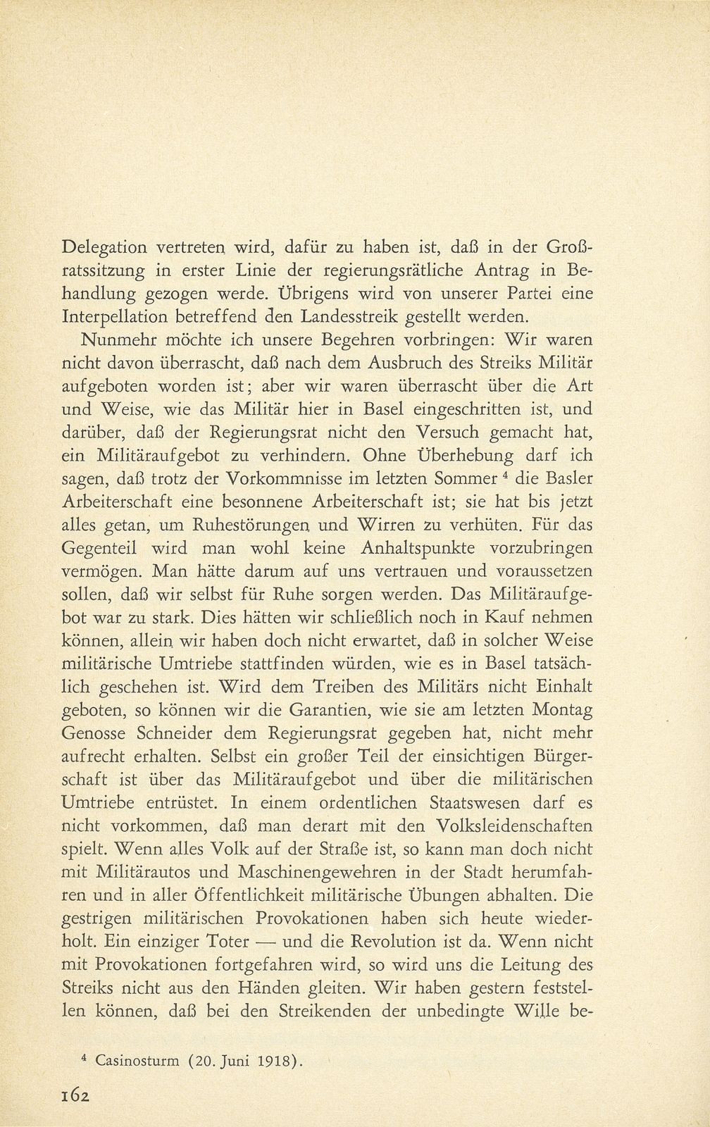 Aus den Protokollen des Basler Regierungsrates zum Landesstreik 1918 – Seite 21