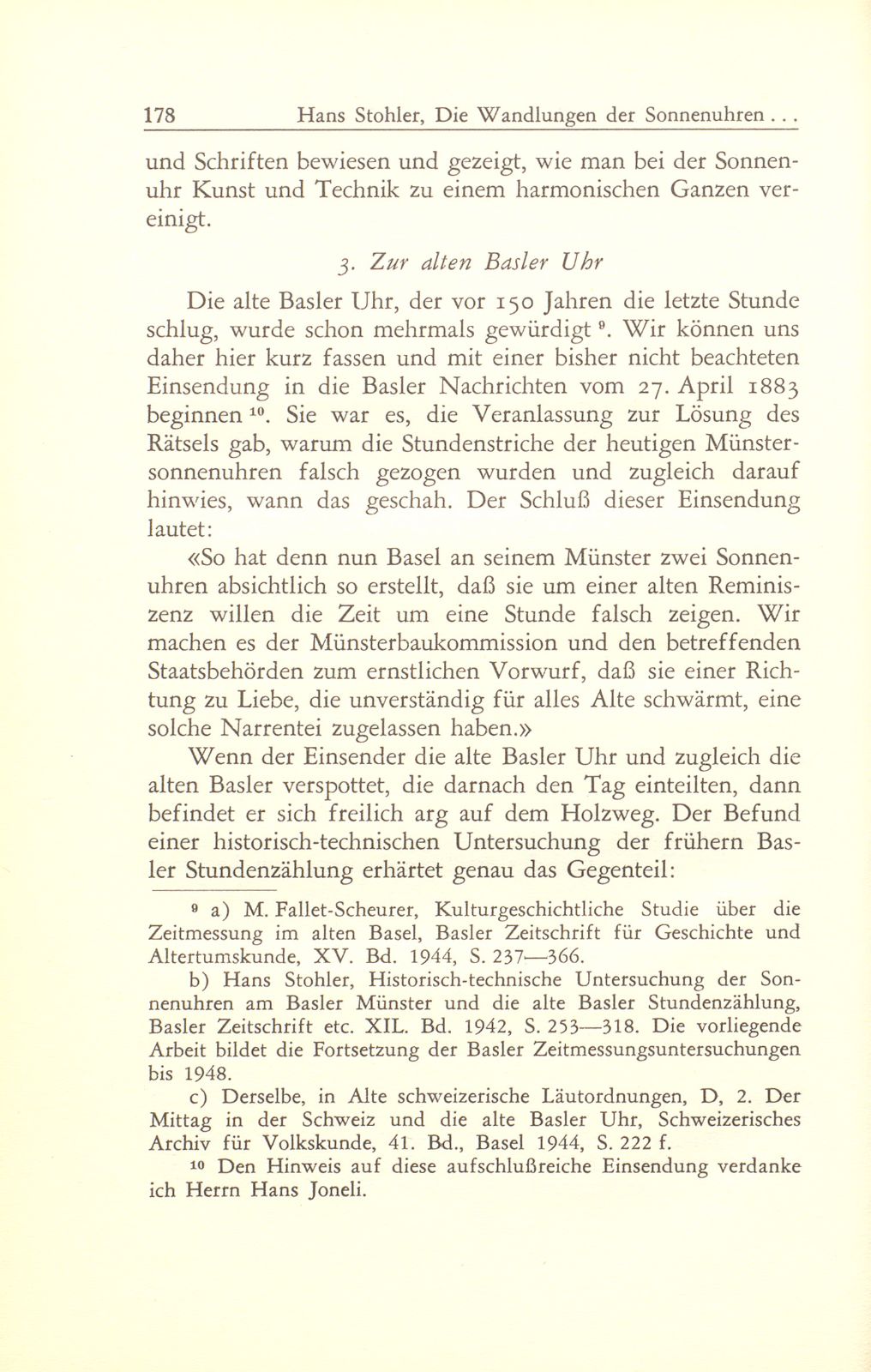 Die Wandlungen der Sonnenuhren am Basler Münster und die Basler Zeitmessung seit 1798 – Seite 8