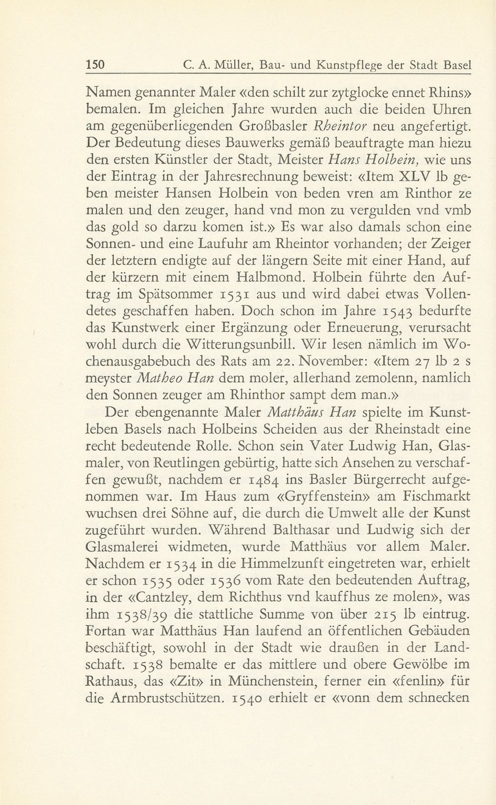 Bau- und Kunstpflege der Stadt Basel im Zeitalter der Reformation, 1529-1560 – Seite 18