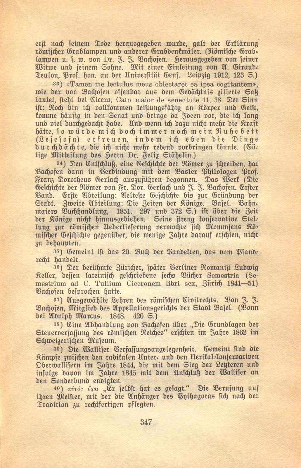 Autobiographische Aufzeichnungen von Prof. Johann Jakob Bachofen – Seite 55