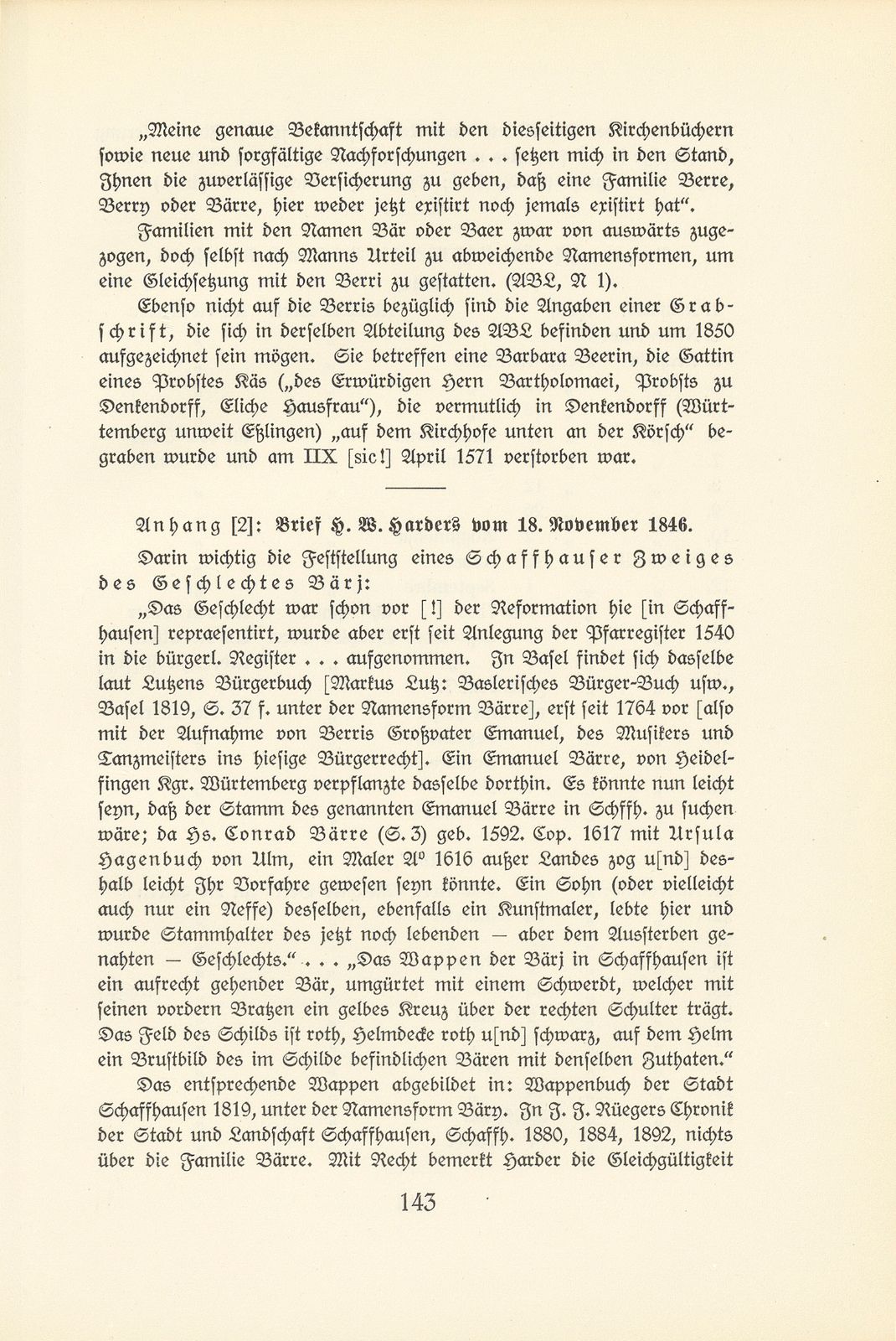 Melchior Berri. (Ein Beitrag zur Kultur des Spätklassizismus in Basel.) – Seite 85