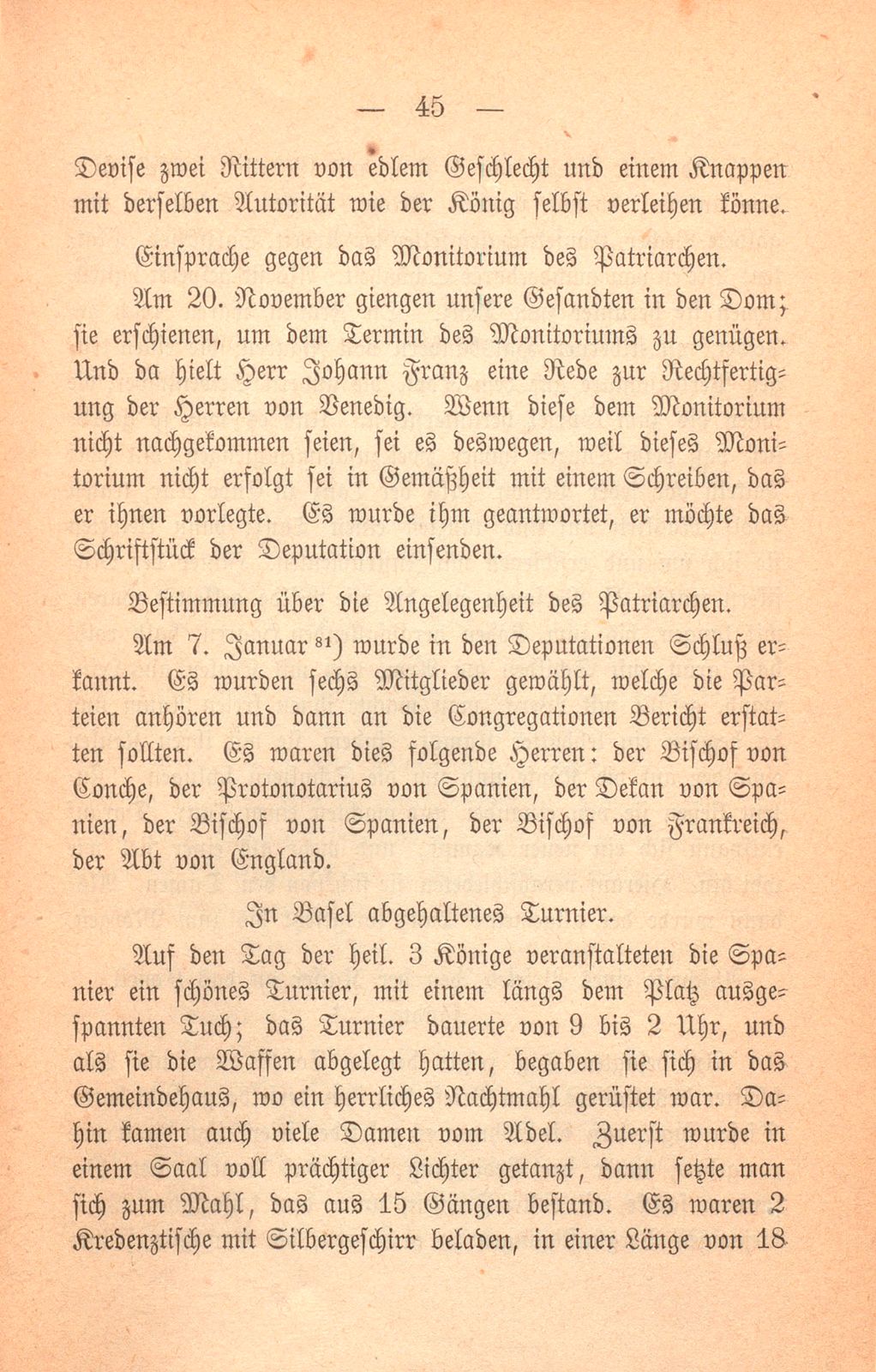 Andrea Gattaro von Padua, Tagebuch der Venetianischen Gesandten beim Concil zu Basel. (1433-1435.) – Seite 45