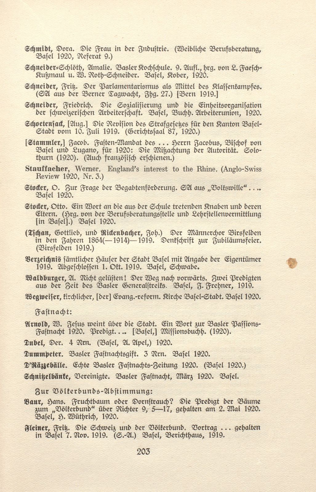 Basler Bibliographie 1920 – Seite 5