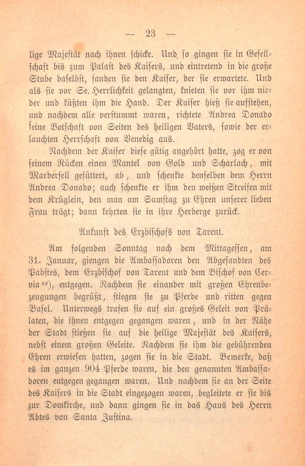 Andrea Gattaro von Padua, Tagebuch der Venetianischen Gesandten beim Concil zu Basel. (1433-1435.) – Seite 23