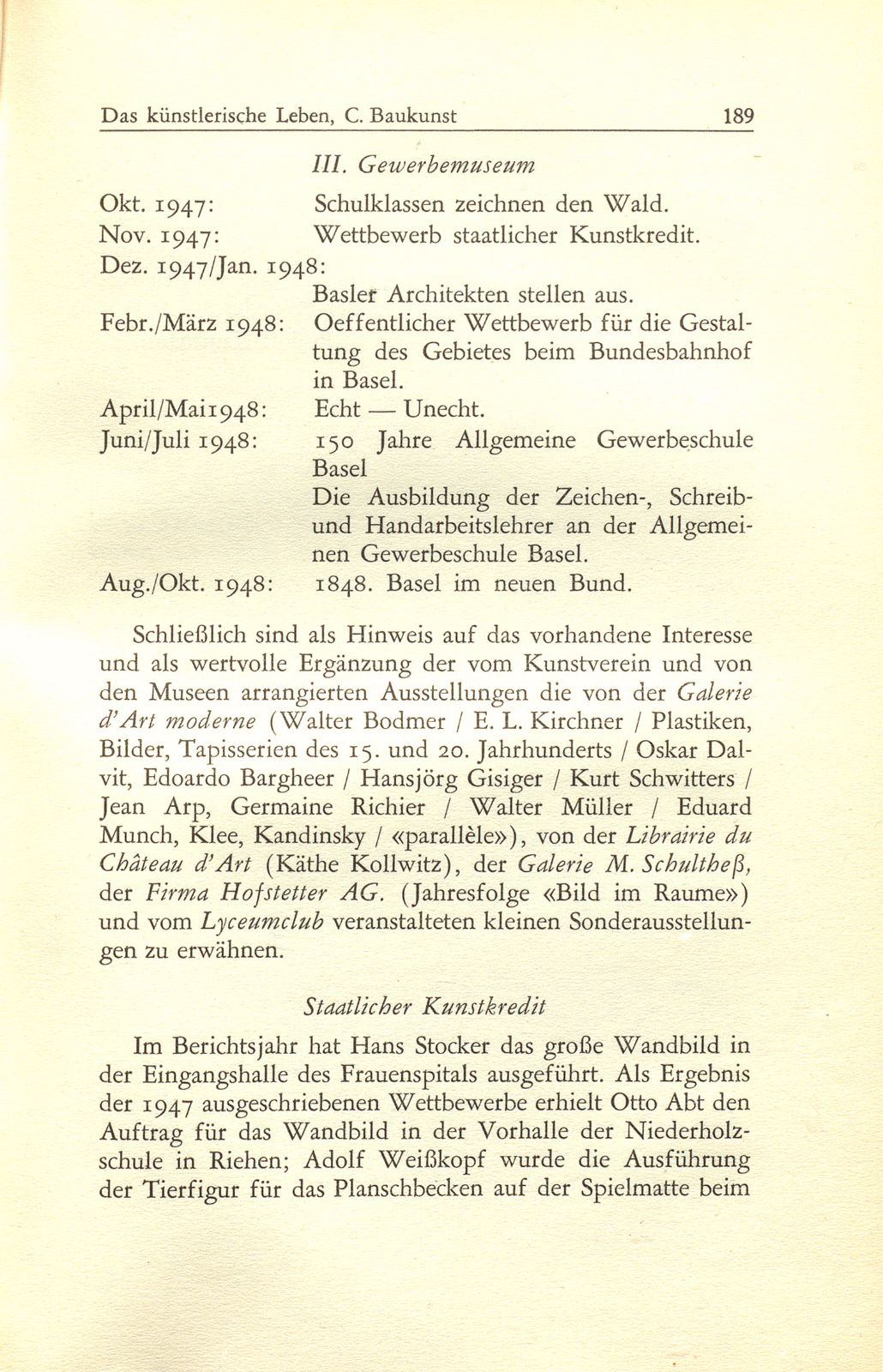 Das künstlerische Leben in Basel vom 1. Oktober 1947 bis 30. September 1948 – Seite 3