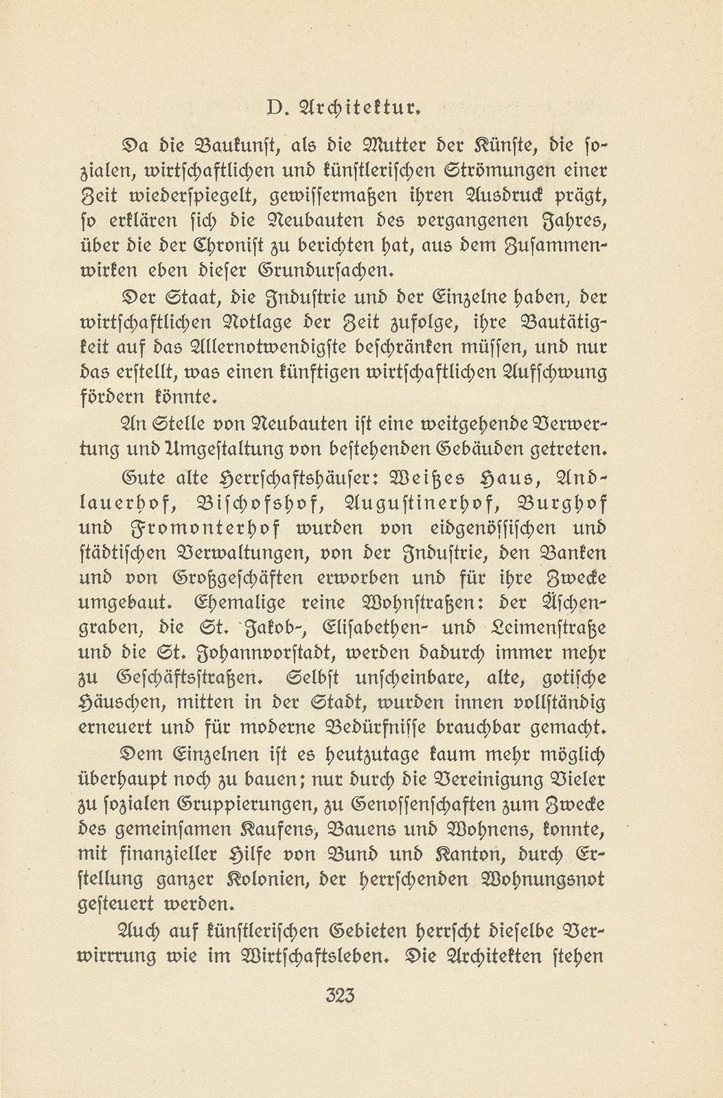 Das künstlerische Leben in Basel vom 1. November 1920 bis 1. Oktober 1921 – Seite 1