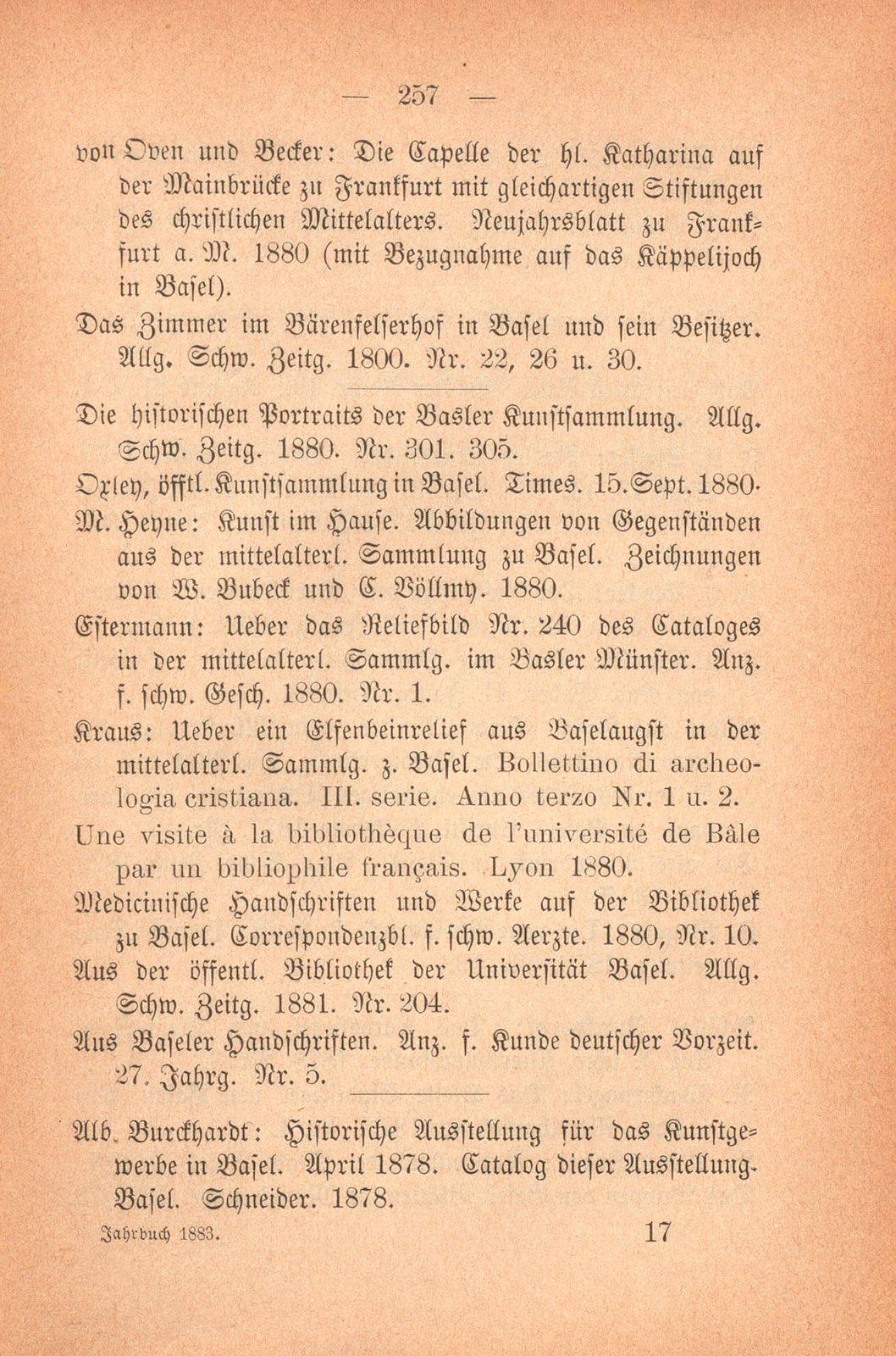 Übersicht der baslerischen historischen Literatur (1878-82) – Seite 8