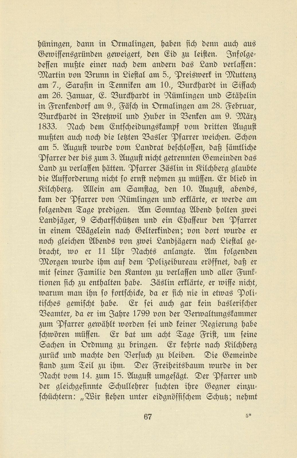 Die Pfarrer im Baselbiet in der Zeit der Trennung von Basel-Stadt – Seite 11