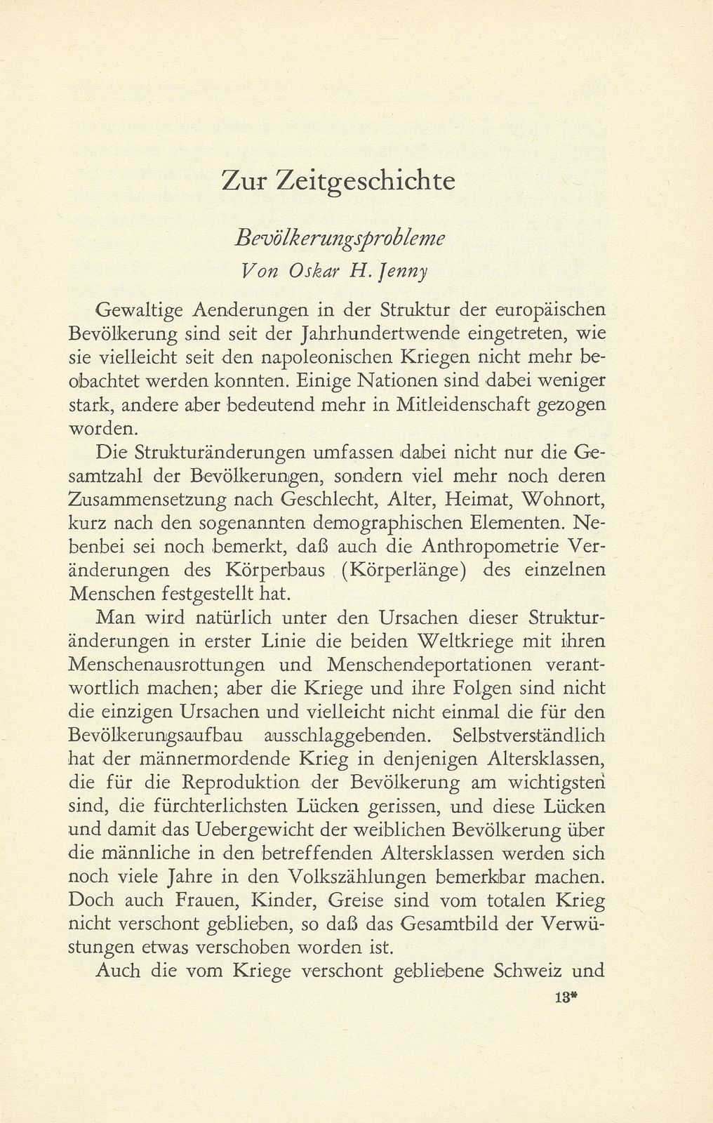 Zur Zeitgeschichte. Bevölkerungsprobleme – Seite 1