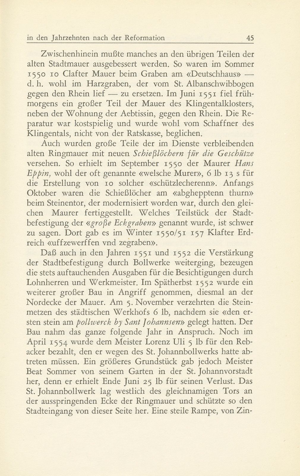 Von Basels öffentlicher Bau- und Kunstpflege in den Jahrzehnten nach der Reformation 1529-1560 – Seite 25