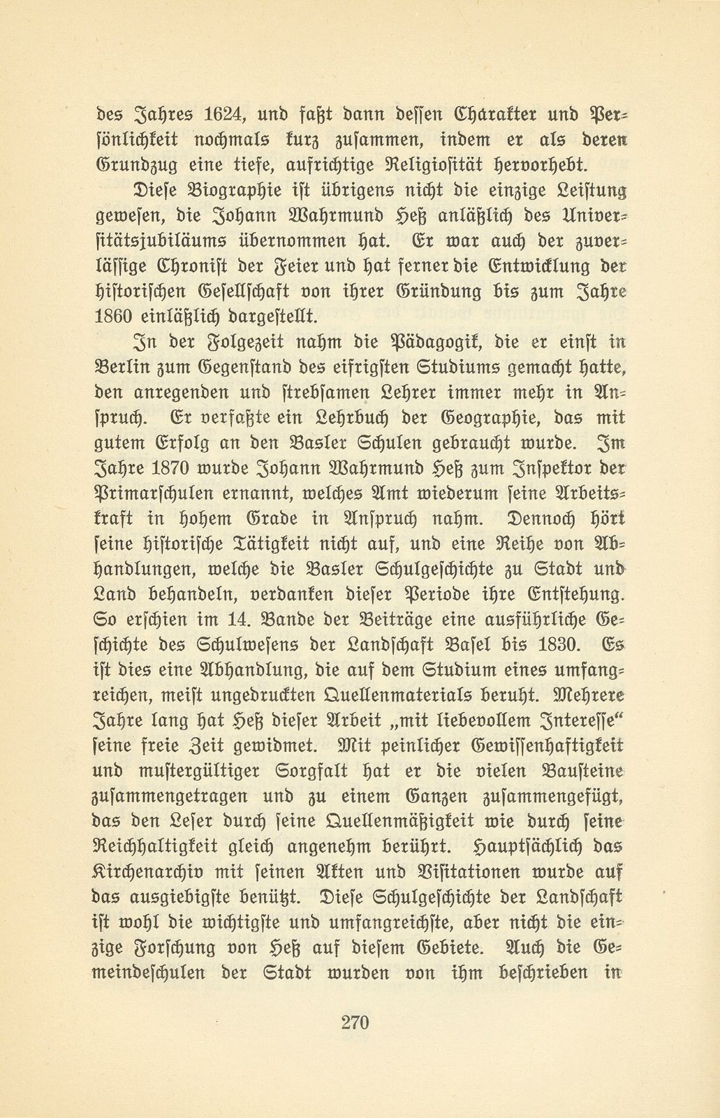 Zur Erinnerung an zwei Basler Schulmänner und Historiker [J.W. Hess und Dr. F. Fäh] – Seite 4