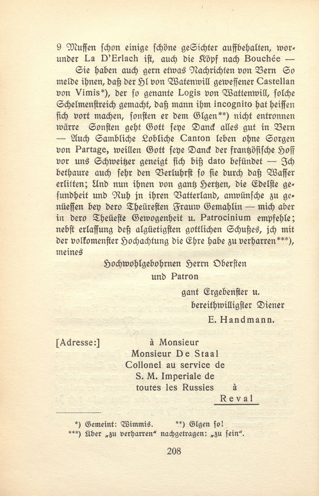 C.F. von Staal und Emanuel Handmann. (Nebst acht Briefen des Künstlers.) – Seite 14