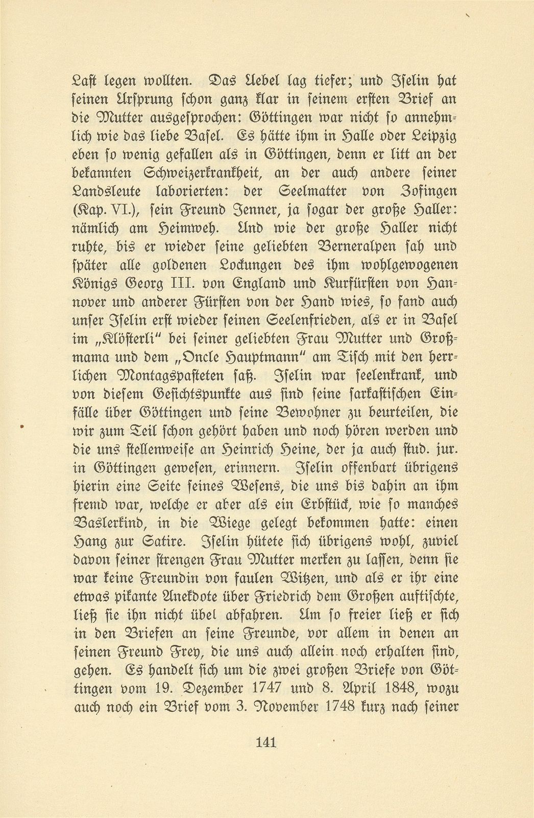 Isaak Iselin als Student in Göttingen (1747/48) – Seite 41