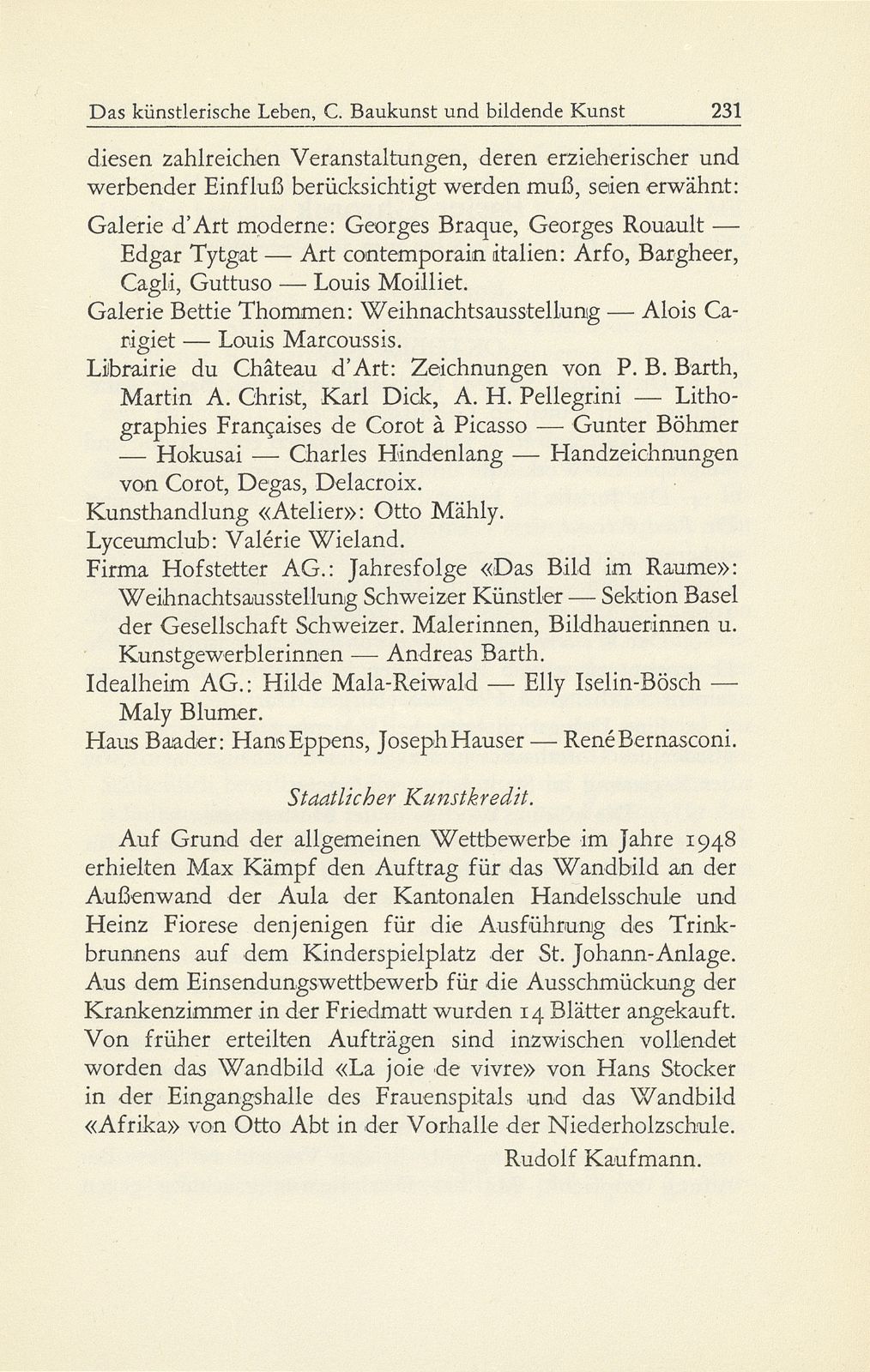 Das künstlerische Leben in Basel vom 1. Oktober 1948 bis 30. September 1949 – Seite 6