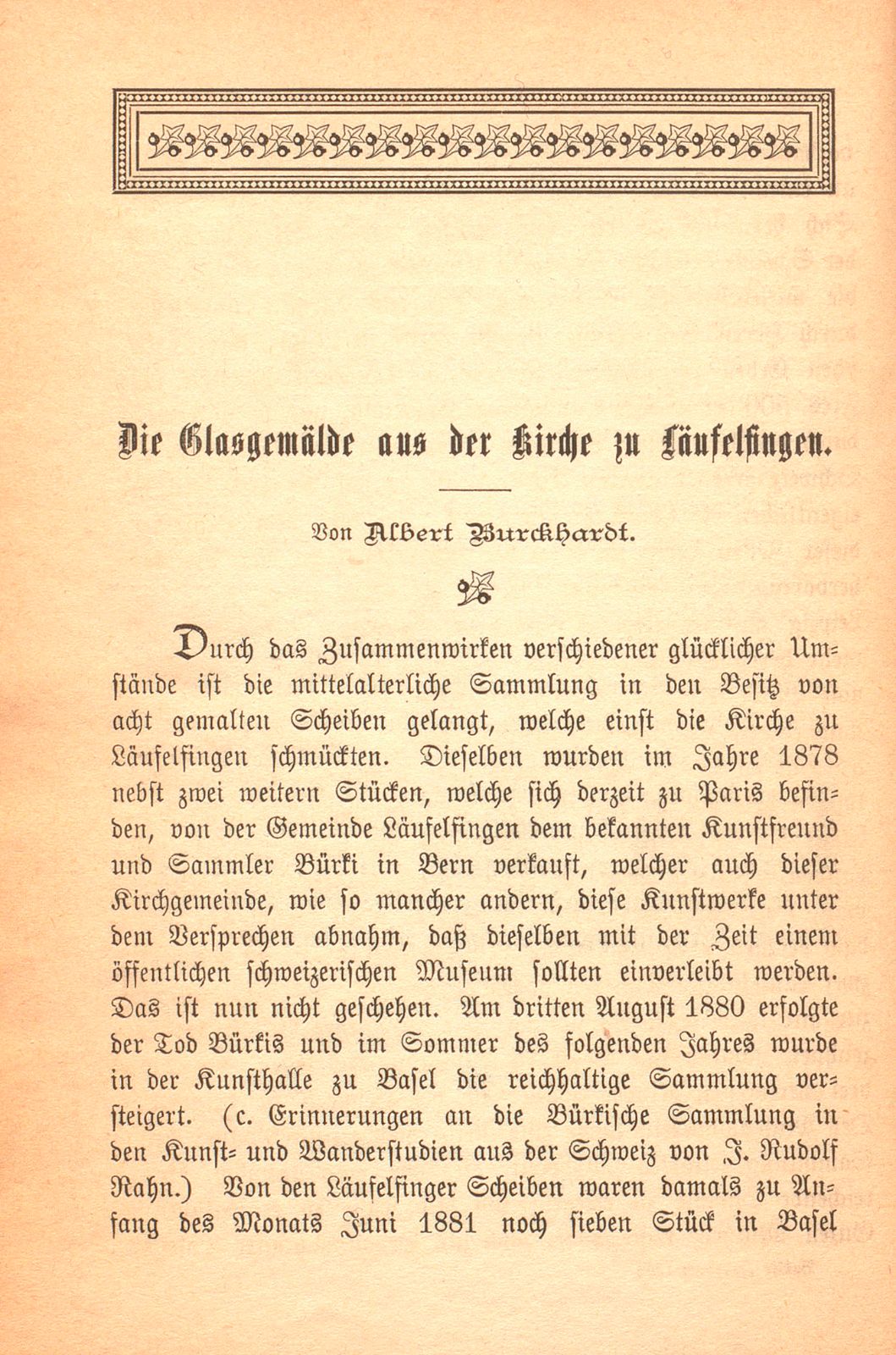 Die Glasgemälde aus der Kirche zu Läufelfingen – Seite 1