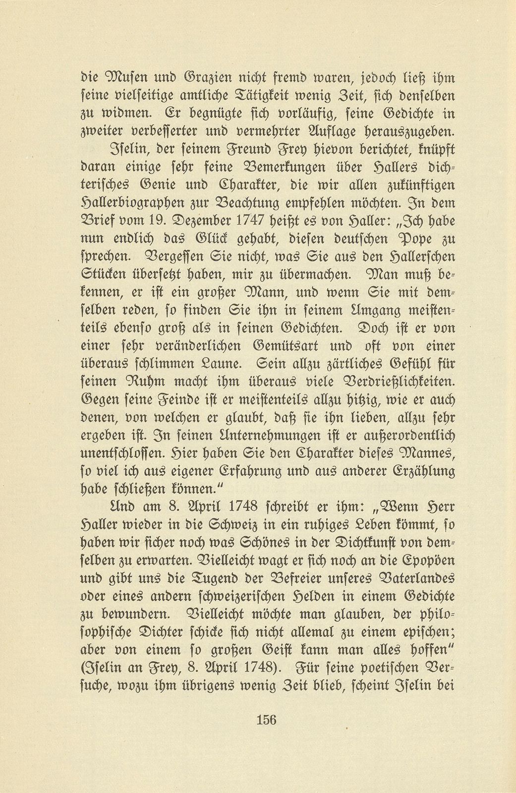 Isaak Iselin als Student in Göttingen (1747/48) – Seite 56