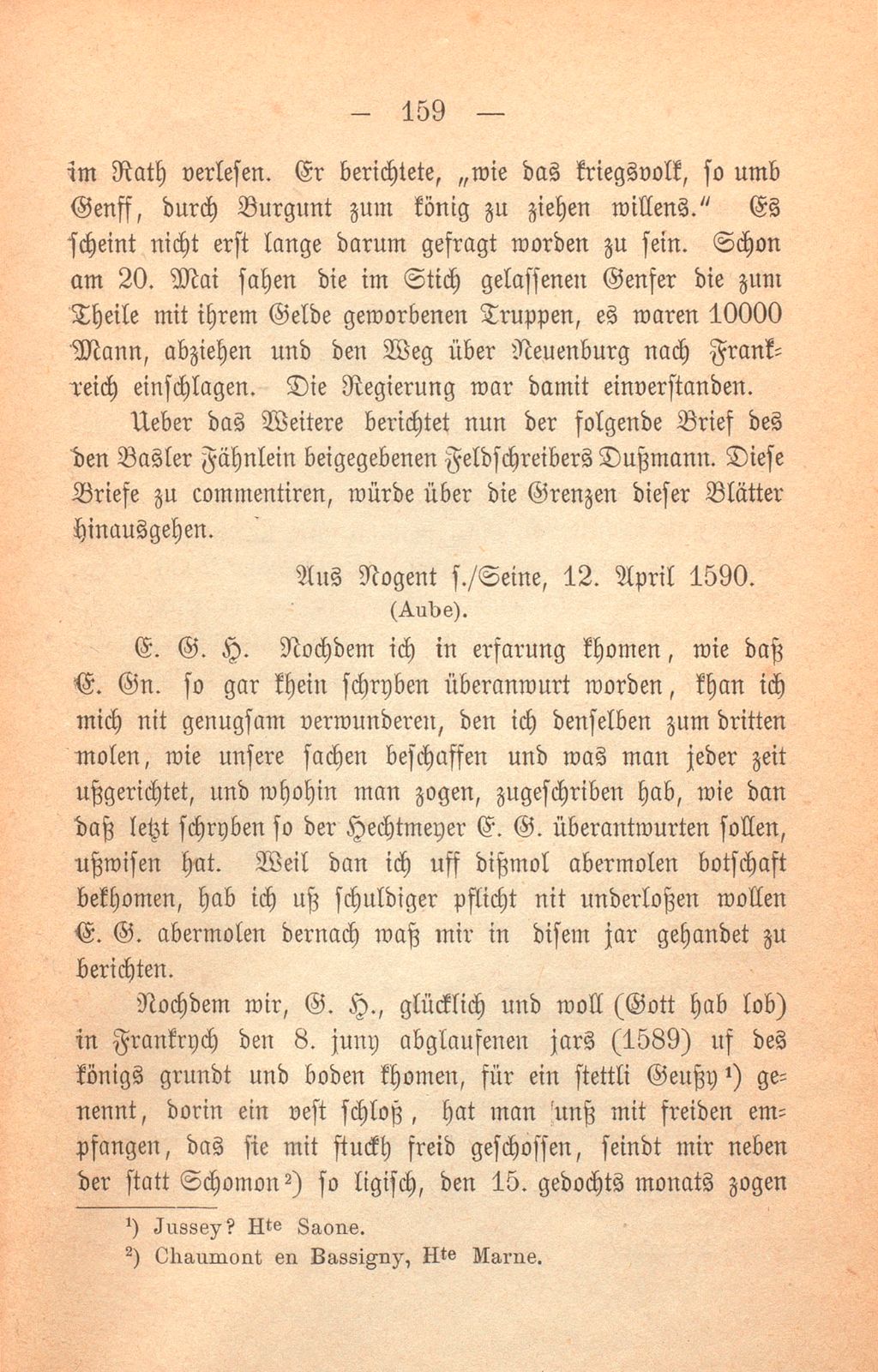 Schicksal einiger Basler Fähnlein in französischem Sold. (1589-1593.) – Seite 10