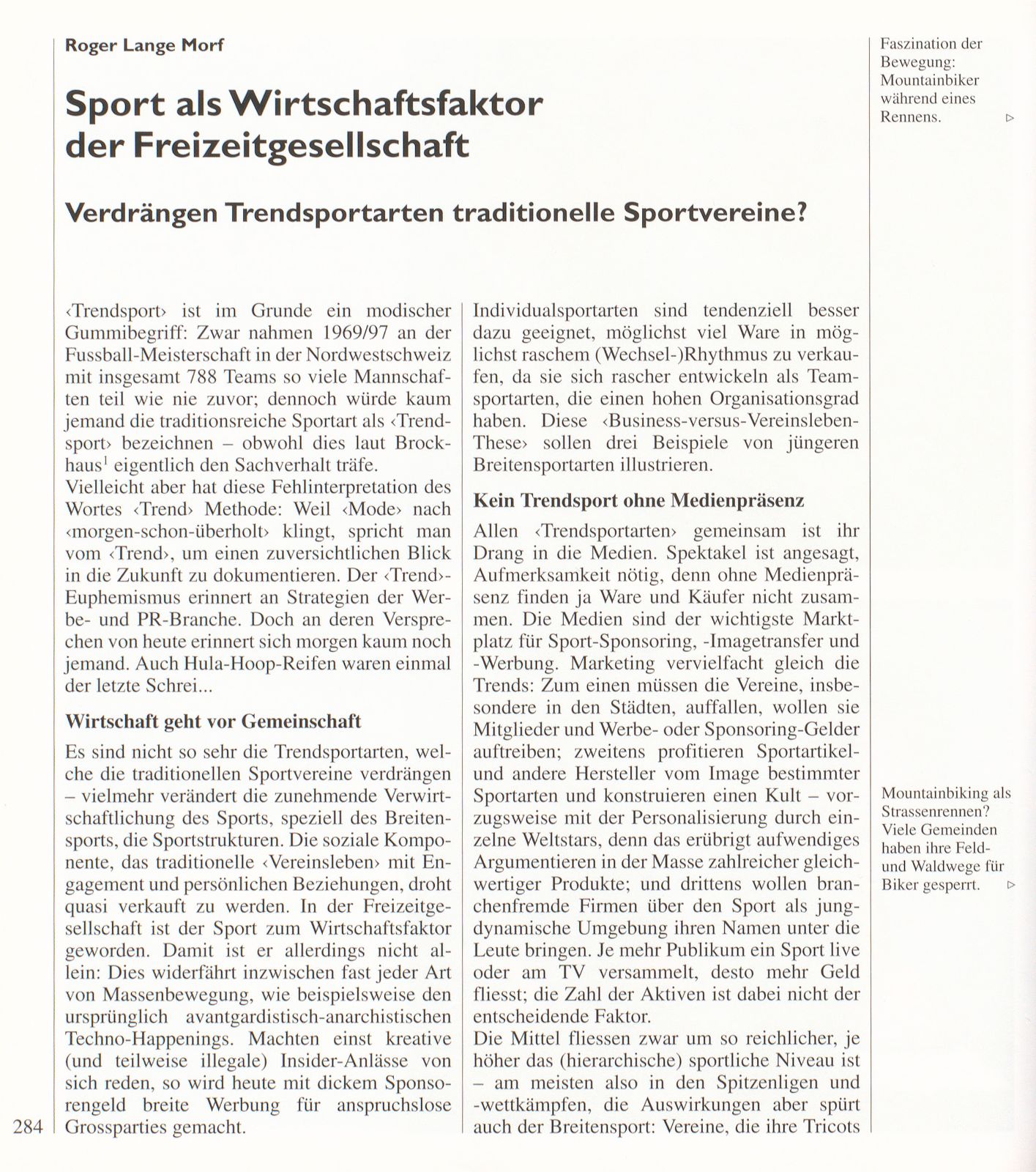 Sport als Wirtschaftsfaktor der Freizeitgesellschaft – Seite 1