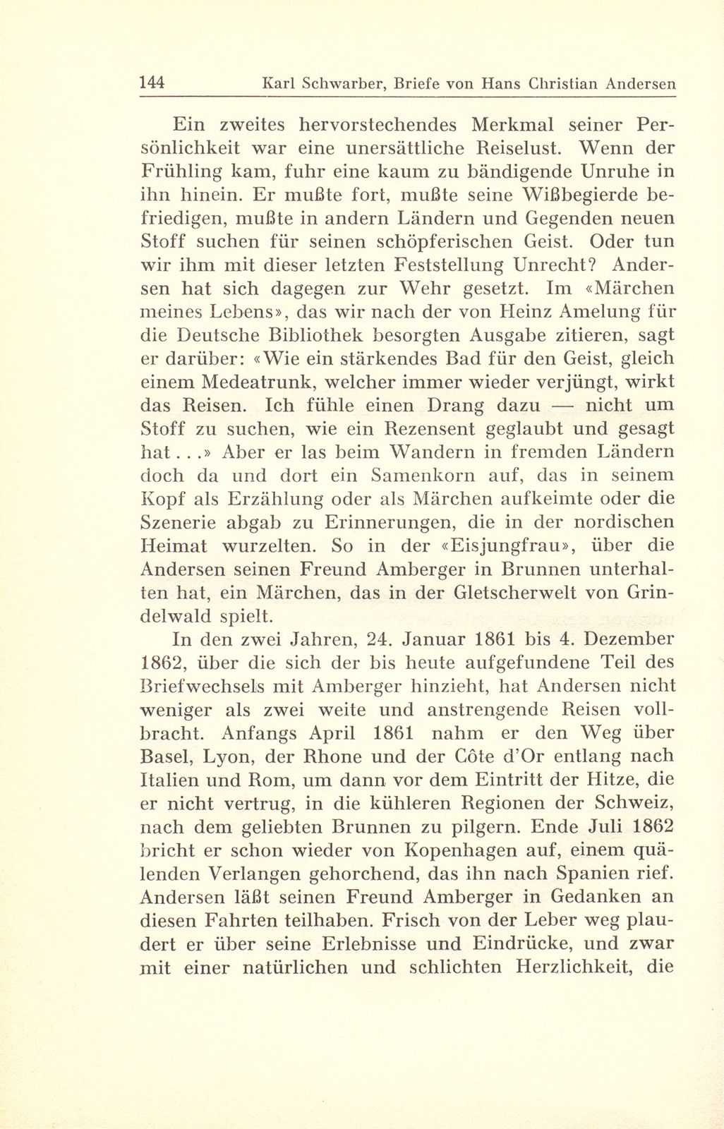 Briefe des Märchendichters Hans Christian Andersen an den Basler Kunstmaler Gustav Adolf Amberger – Seite 5