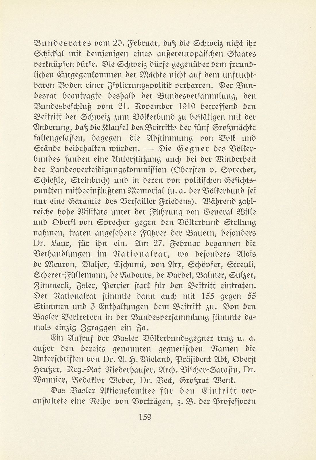 Die Stellungnahme Basels zum Eintritt der Schweiz in den Völkerbund – Seite 9