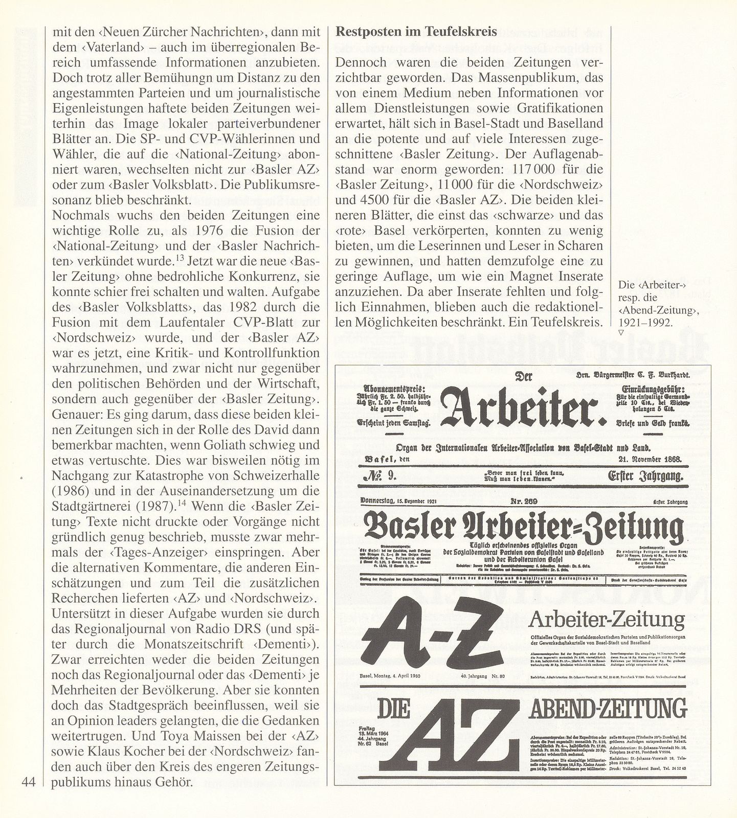 Vorkämpfer und Opfer der Akzeptanz: Die Zeitungen der ‹Schwarzen› und der ‹Roten› in Basel (1873/86-1992) – Seite 4