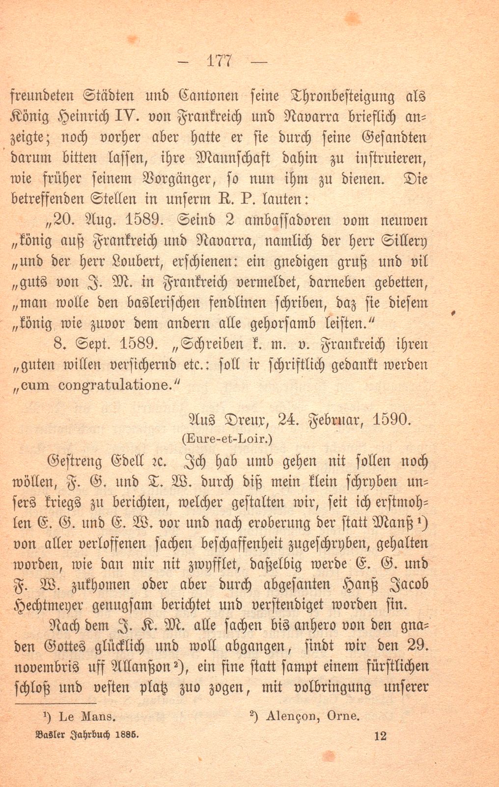 Schicksal einiger Basler Fähnlein in französischem Sold. (1589-1593.) – Seite 28