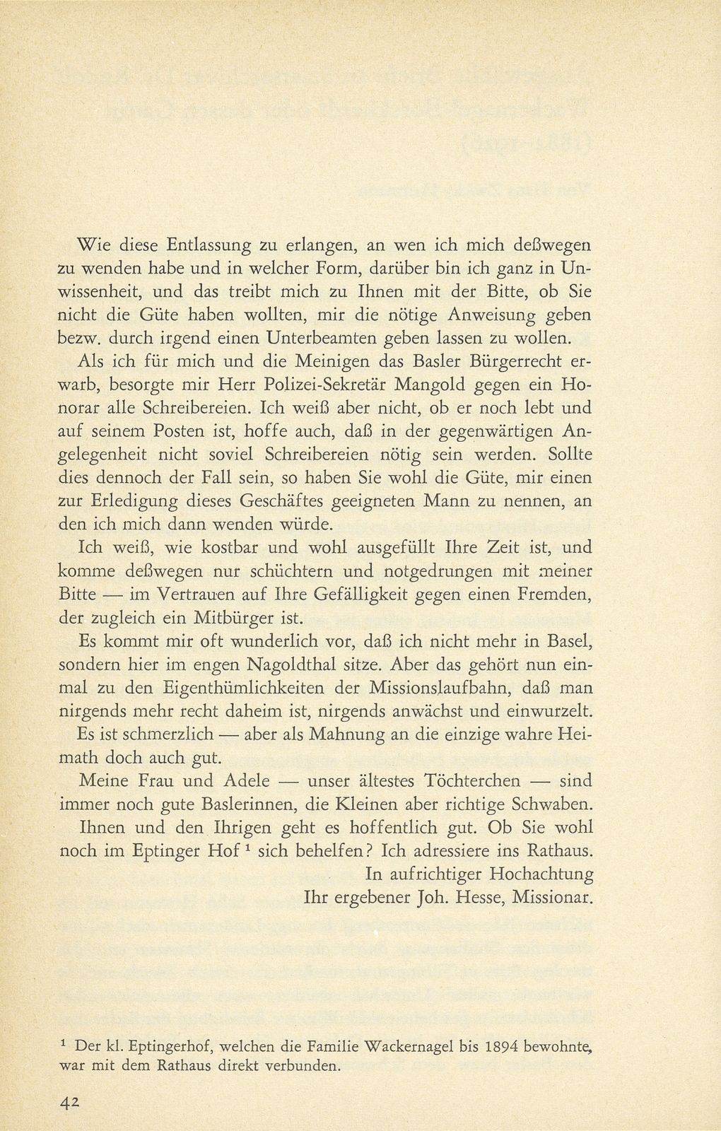 Ausgewählte Briefe an Staatsarchivar Dr. Rudolf Wackernagel oder dessen Gattin (1882-1926) – Seite 2