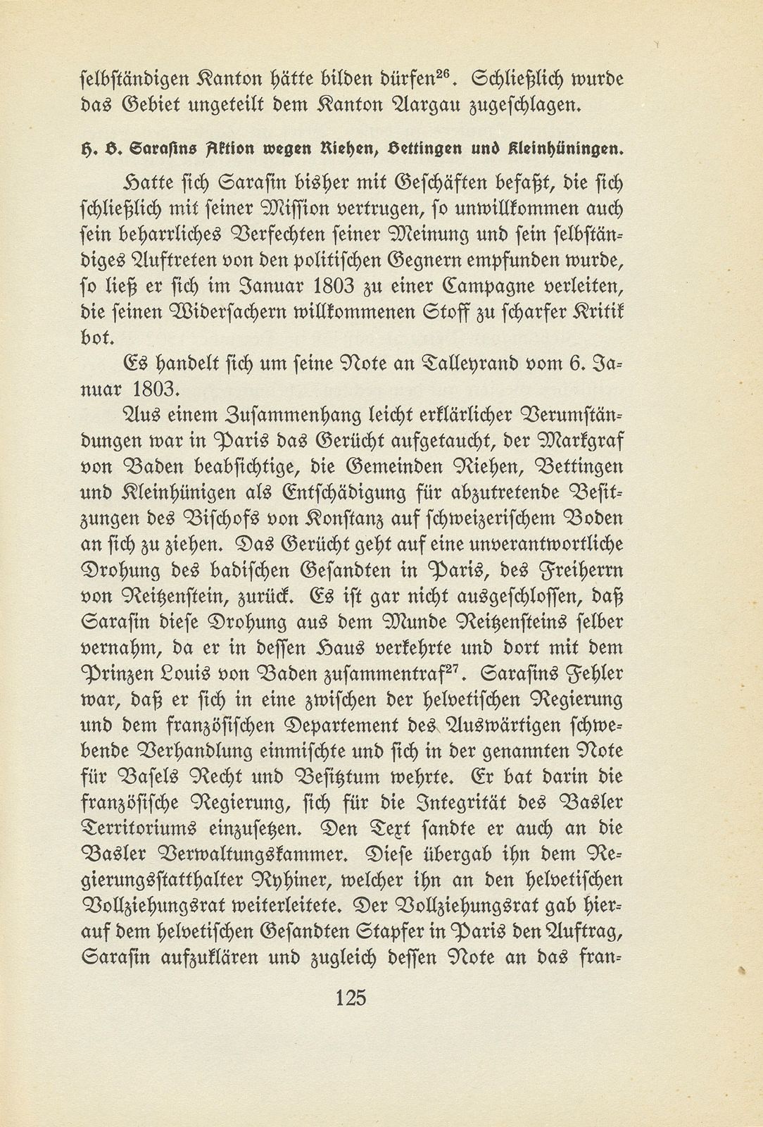 Hans Bernhard Sarasin als Gesandter Basels an der Konsulta in Paris – Seite 19