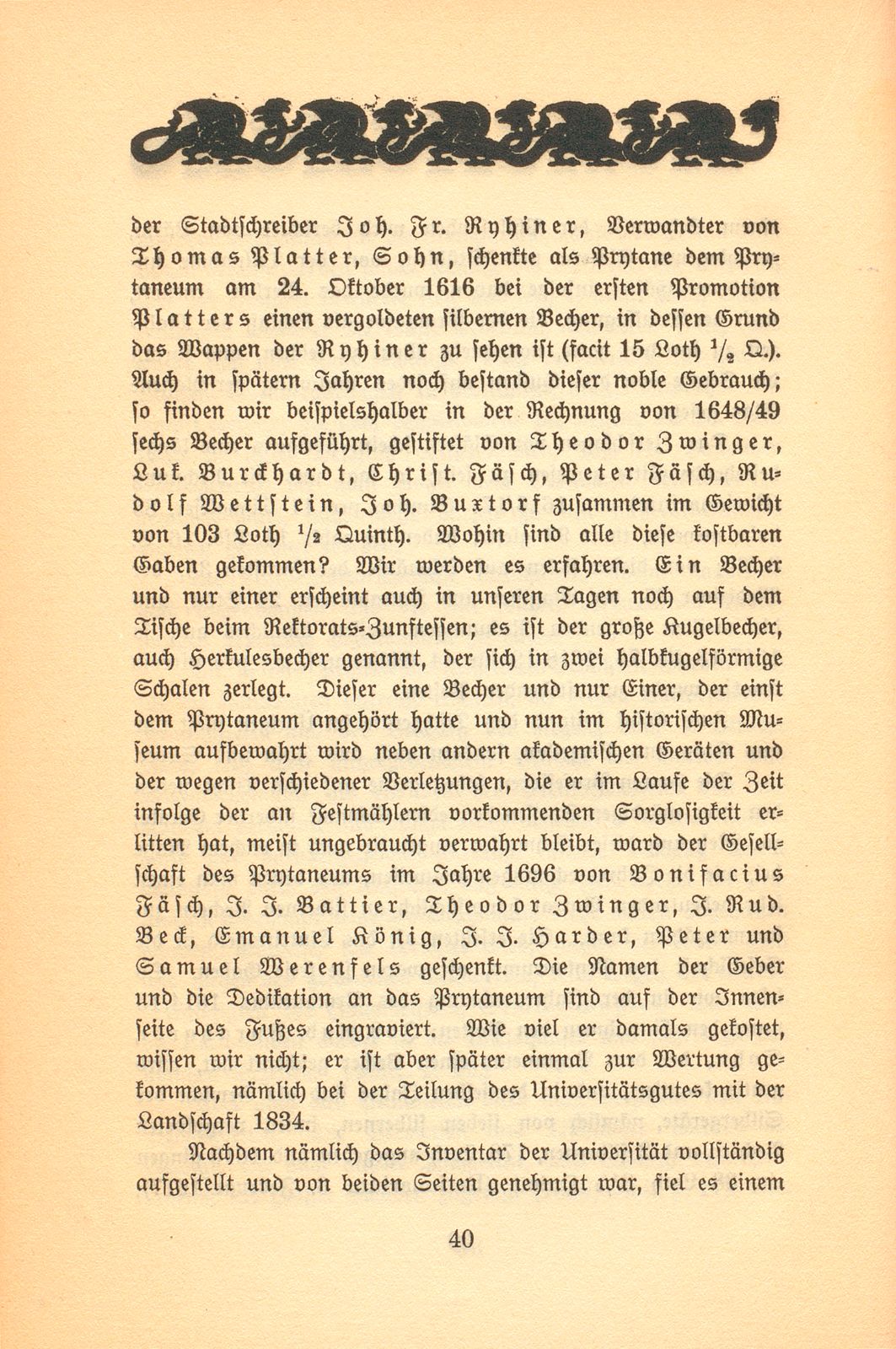 Das Prytaneum der Universität Basel. 1570-1744 – Seite 18