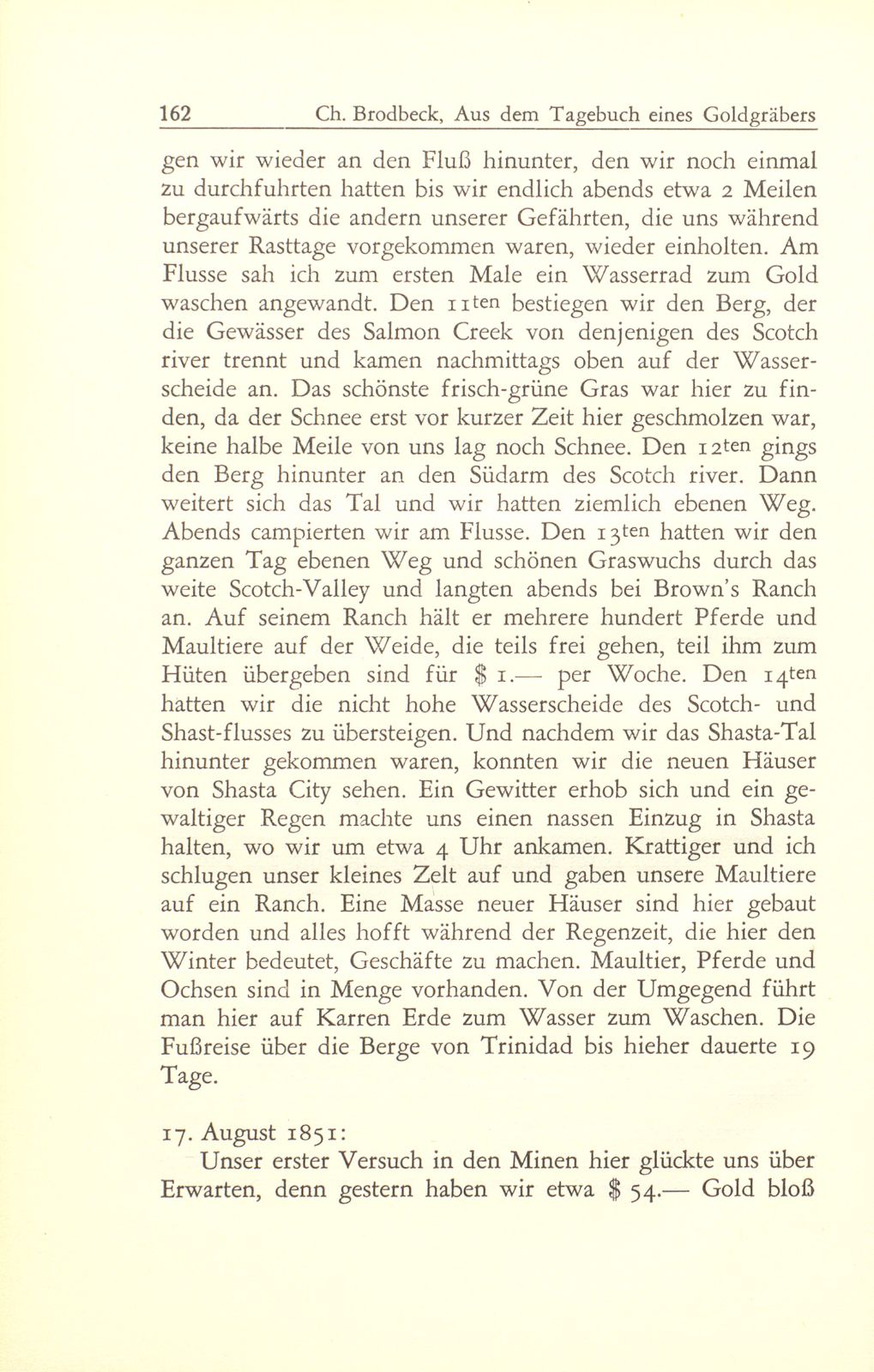 Aus dem Tagebuch eines Goldgräbers in Kalifornien [J. Chr. Brodbeck] – Seite 41