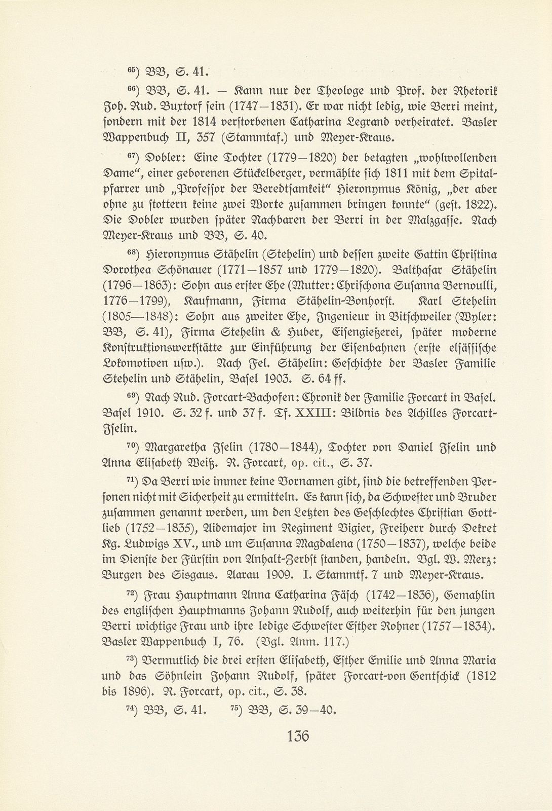 Melchior Berri. (Ein Beitrag zur Kultur des Spätklassizismus in Basel.) – Seite 78