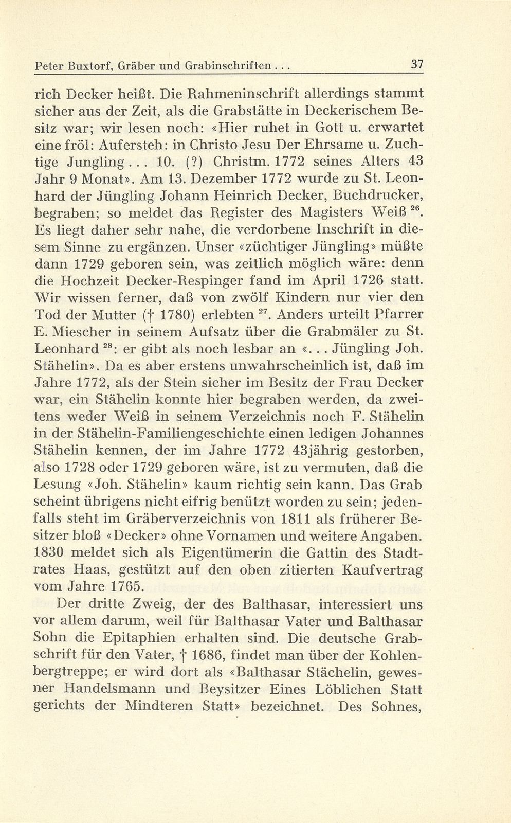 Gräber und Grabinschriften im vorderen Kreuzgang zu St. Leonhard – Seite 27