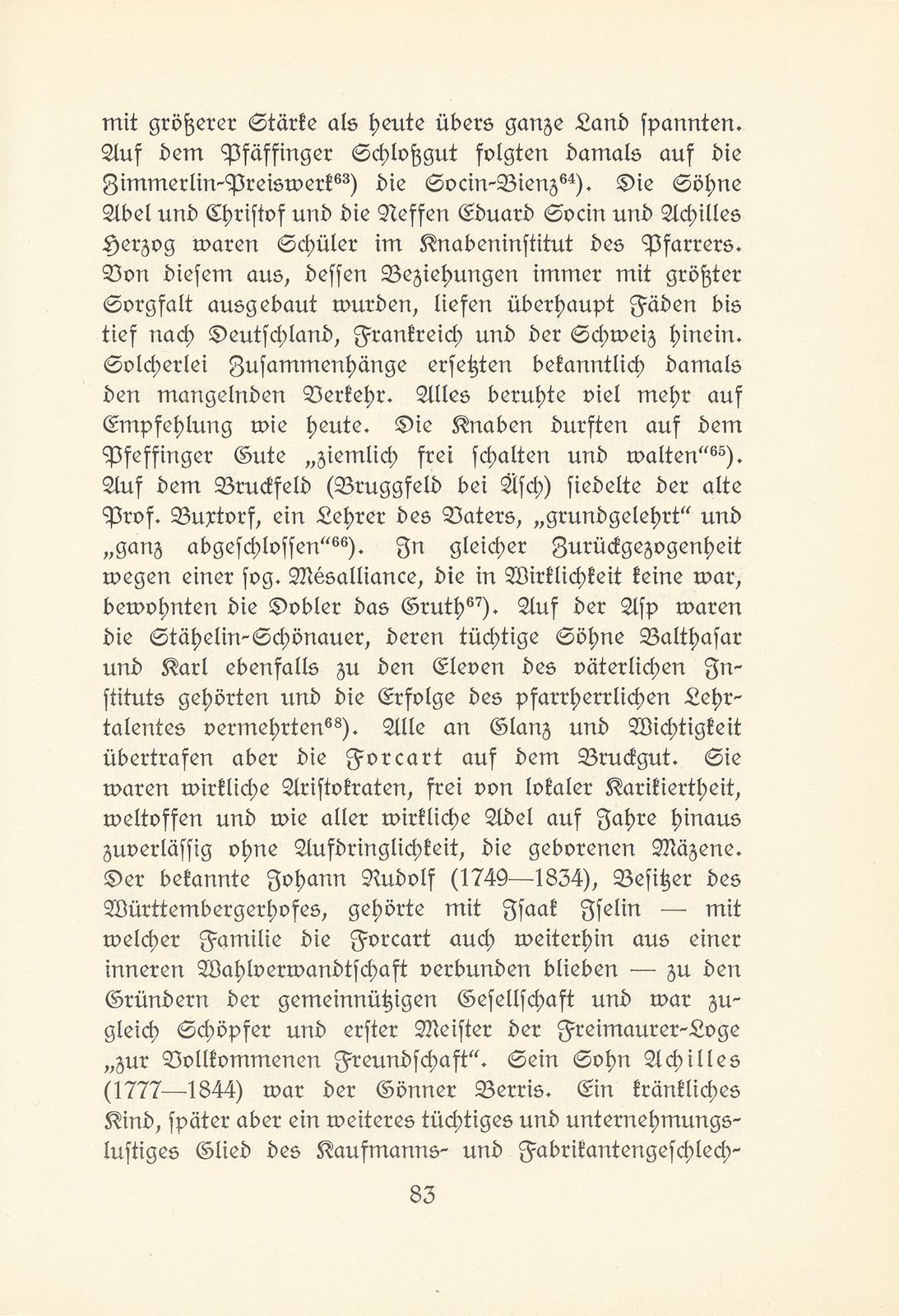 Melchior Berri. (Ein Beitrag zur Kultur des Spätklassizismus in Basel.) – Seite 25