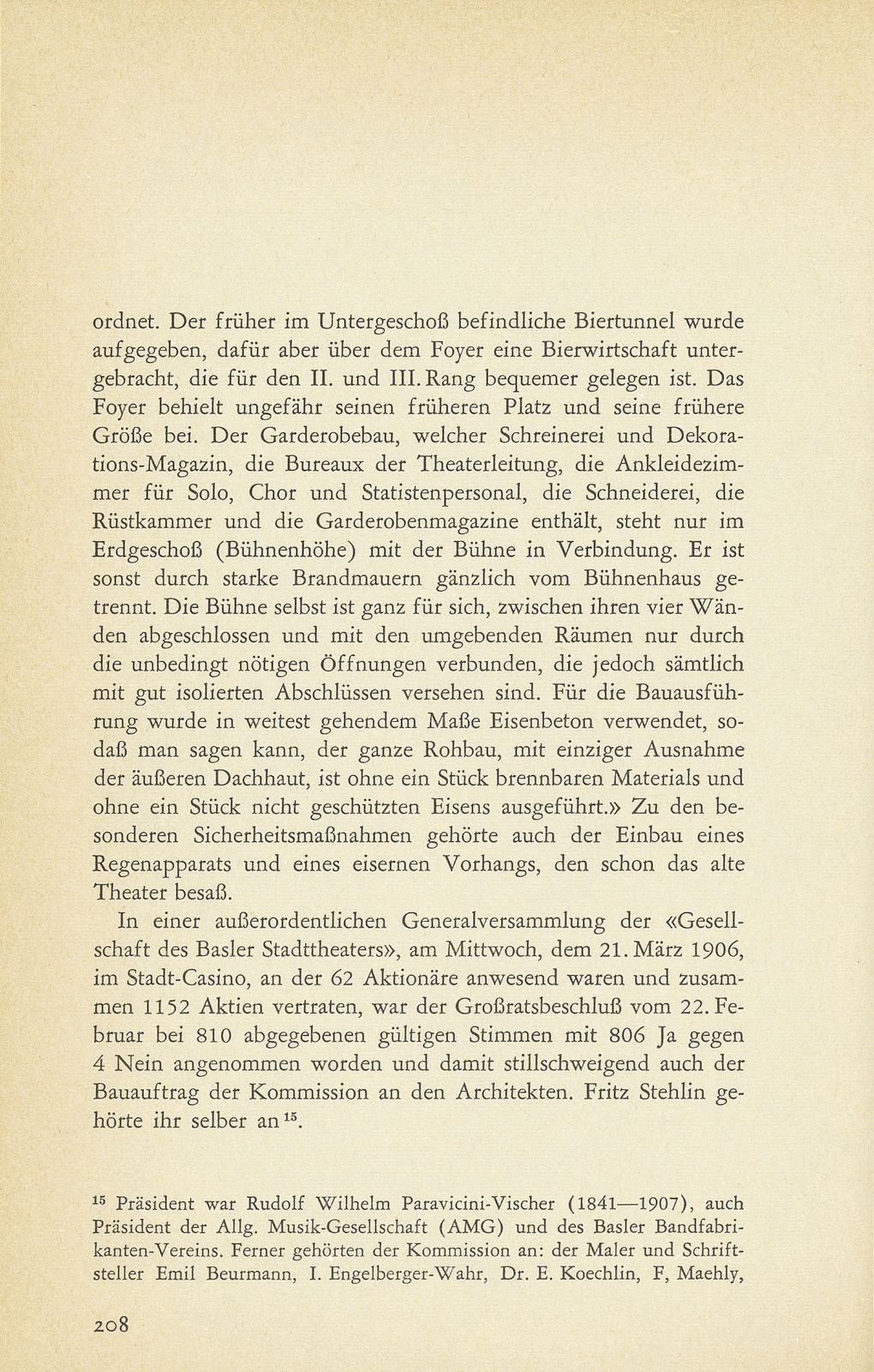 Aus der Baugeschichte des jetzigen Basler Stadttheaters. (Im Hinblick auf den im Entstehen begriffenen Neubau) – Seite 21