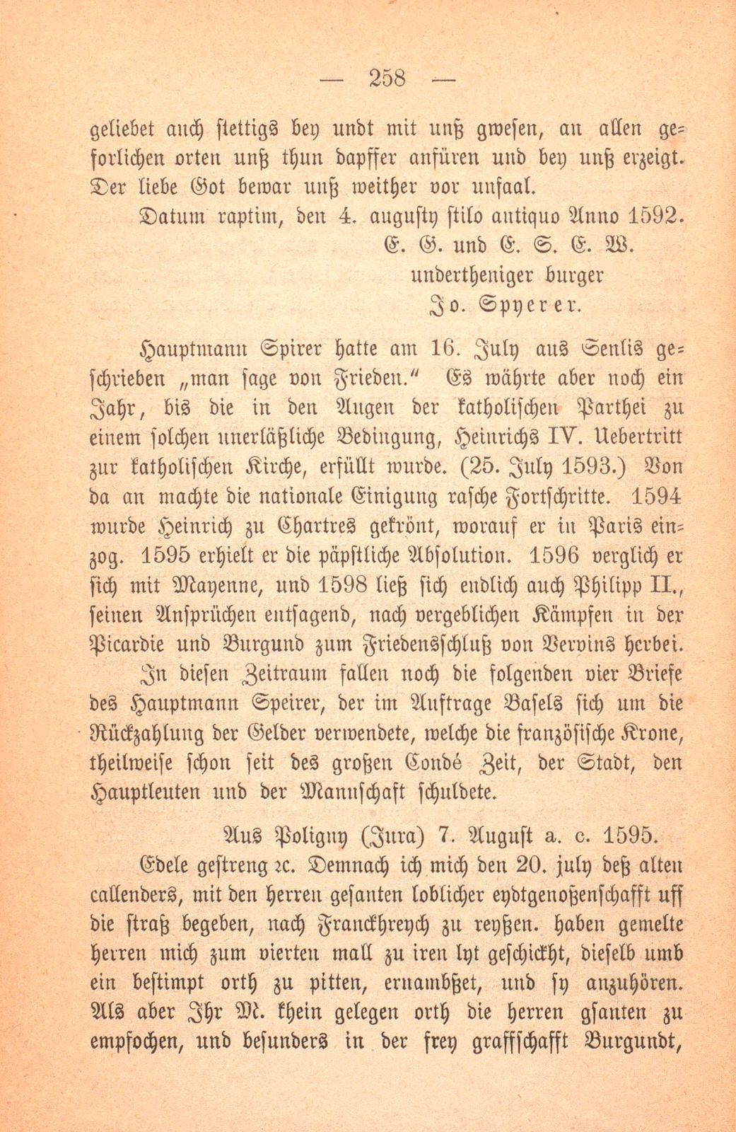 Schicksal einiger Basler Fähnlein in französischem Sold. (1589-1593.) – Seite 107