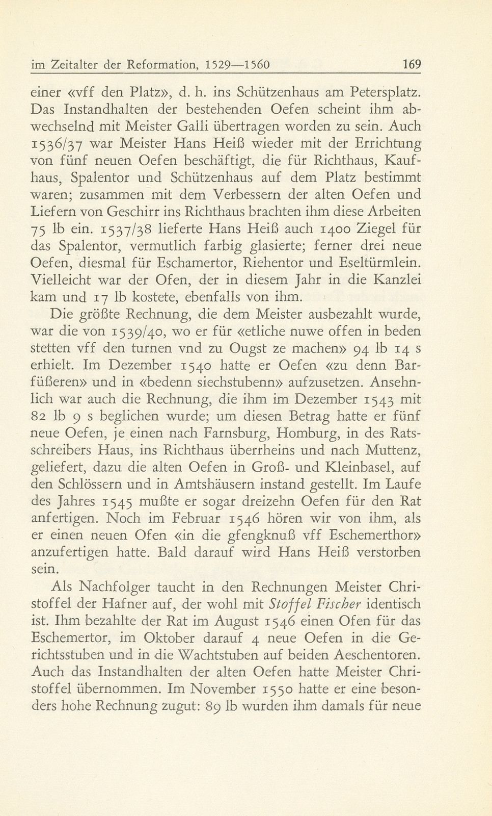 Bau- und Kunstpflege der Stadt Basel im Zeitalter der Reformation, 1529-1560 – Seite 37