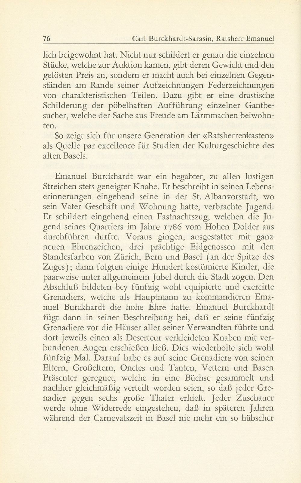 Ratsherr Emanuel Burckhardt-Sarasin und sein ‹Ratsherrenkasten› – Seite 10