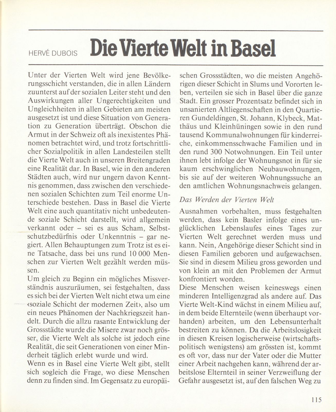 Die Vierte Welt in Basel – Seite 1