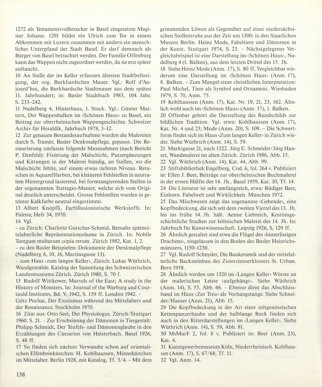 1987 entdeckte Wandmalereien aus dem Mittelalter am Heuberg 20. Höfische Dekoration in bürgerlichem Auftrag – Seite 10