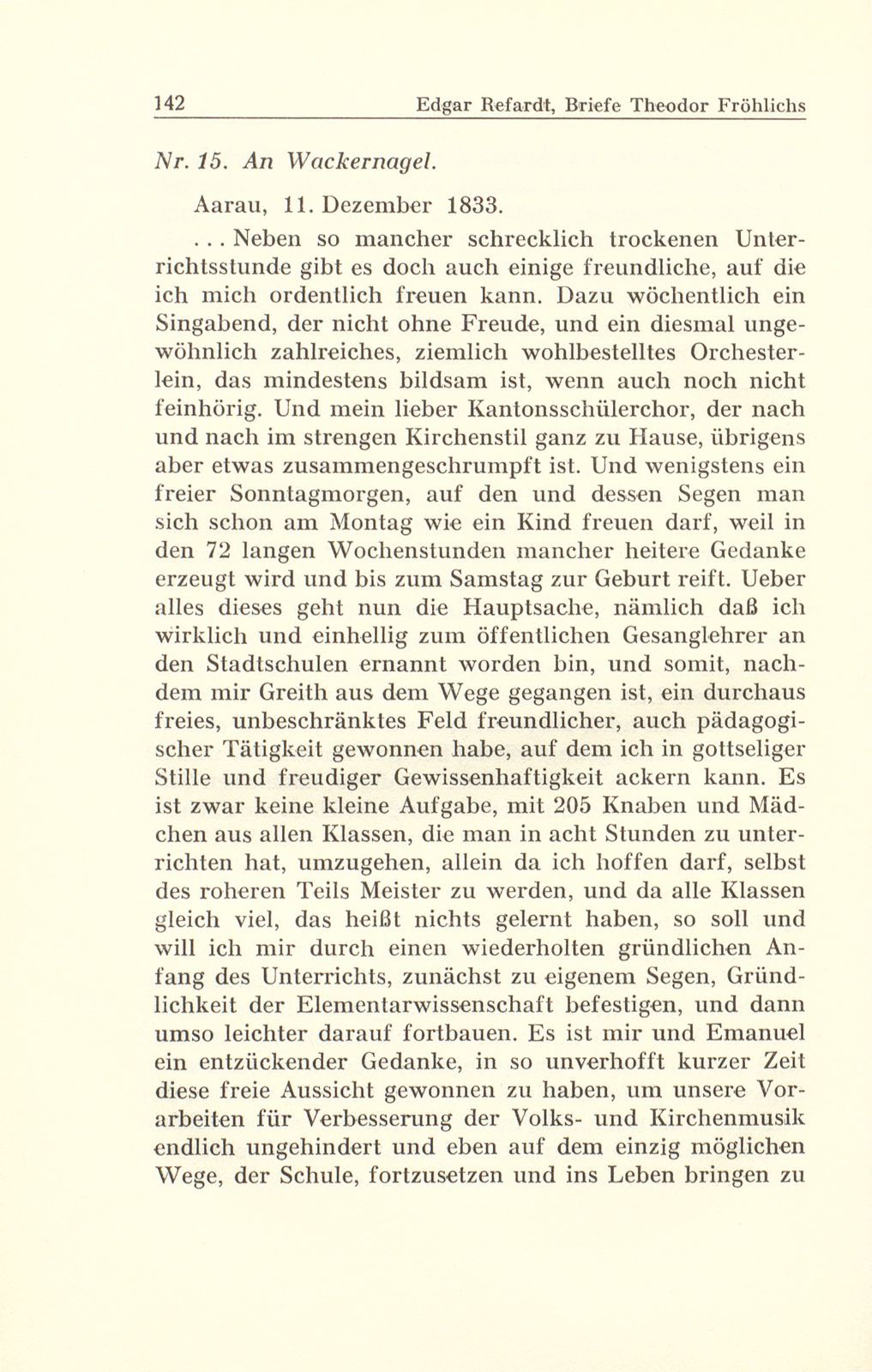 Aus Briefen Theodor Fröhlichs an Abel Burckhardt und Wilhelm Wackernagel – Seite 31