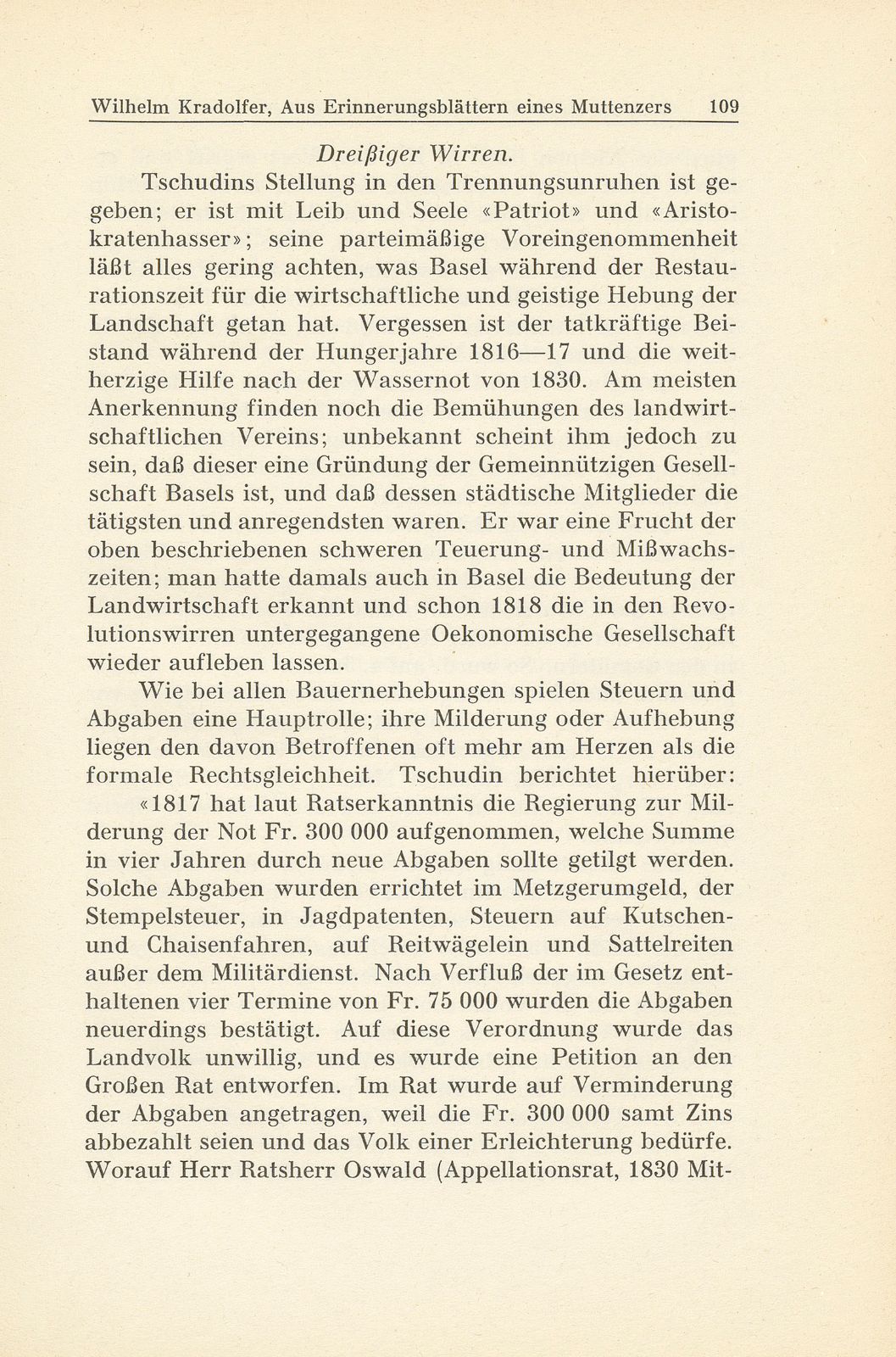 Aus den Erinnerungsblättern eines Muttenzers [D. Tschudin-Spänhauer] – Seite 7