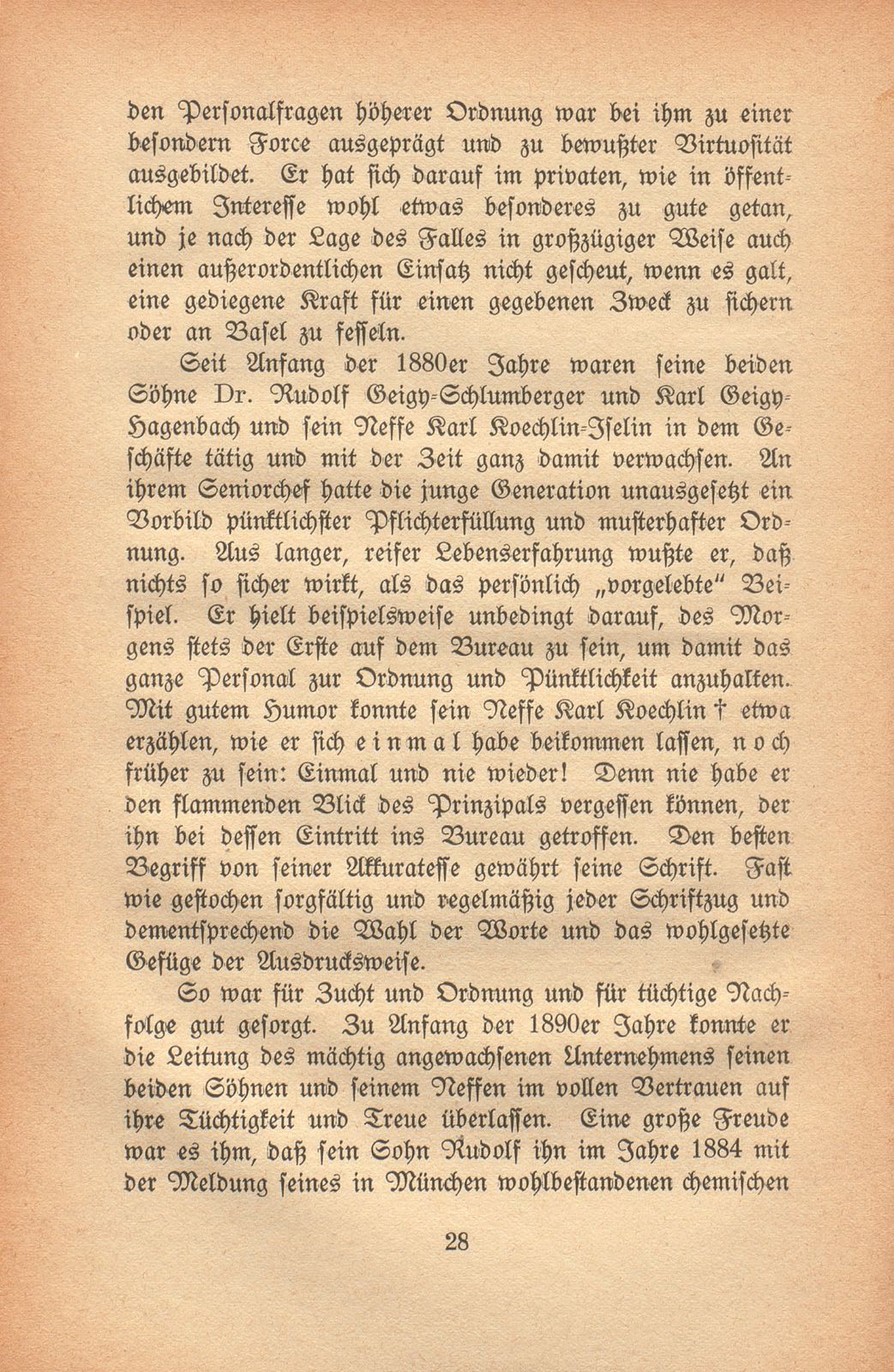 Johann Rudolf Geigy-Merian. 4. März 1830 bis 17. Februar 1917 – Seite 28